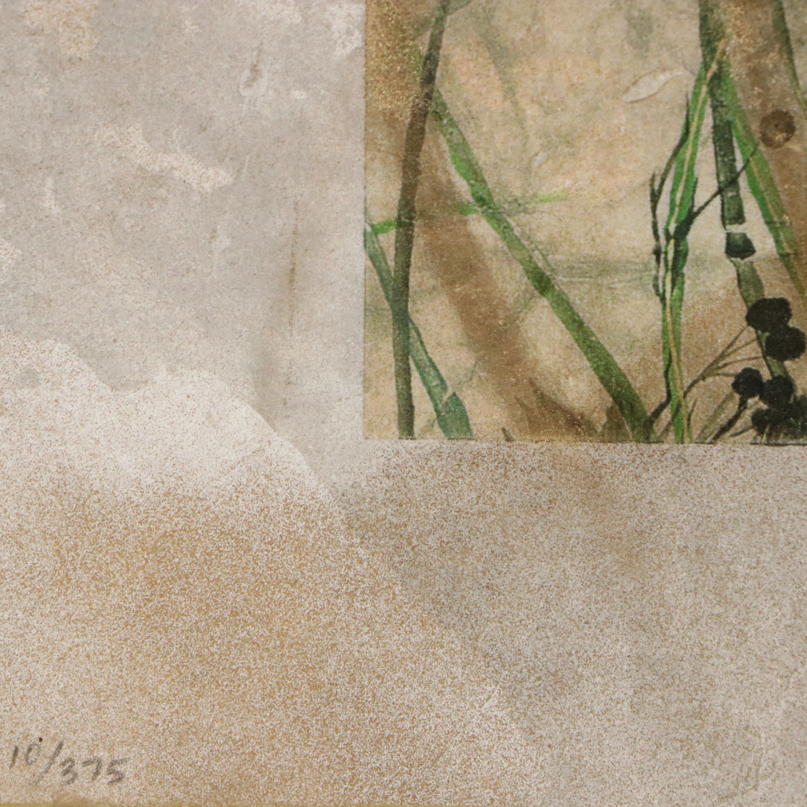 John Butler Embellished Screenprint "Autumn Grasses," Late 20th Century