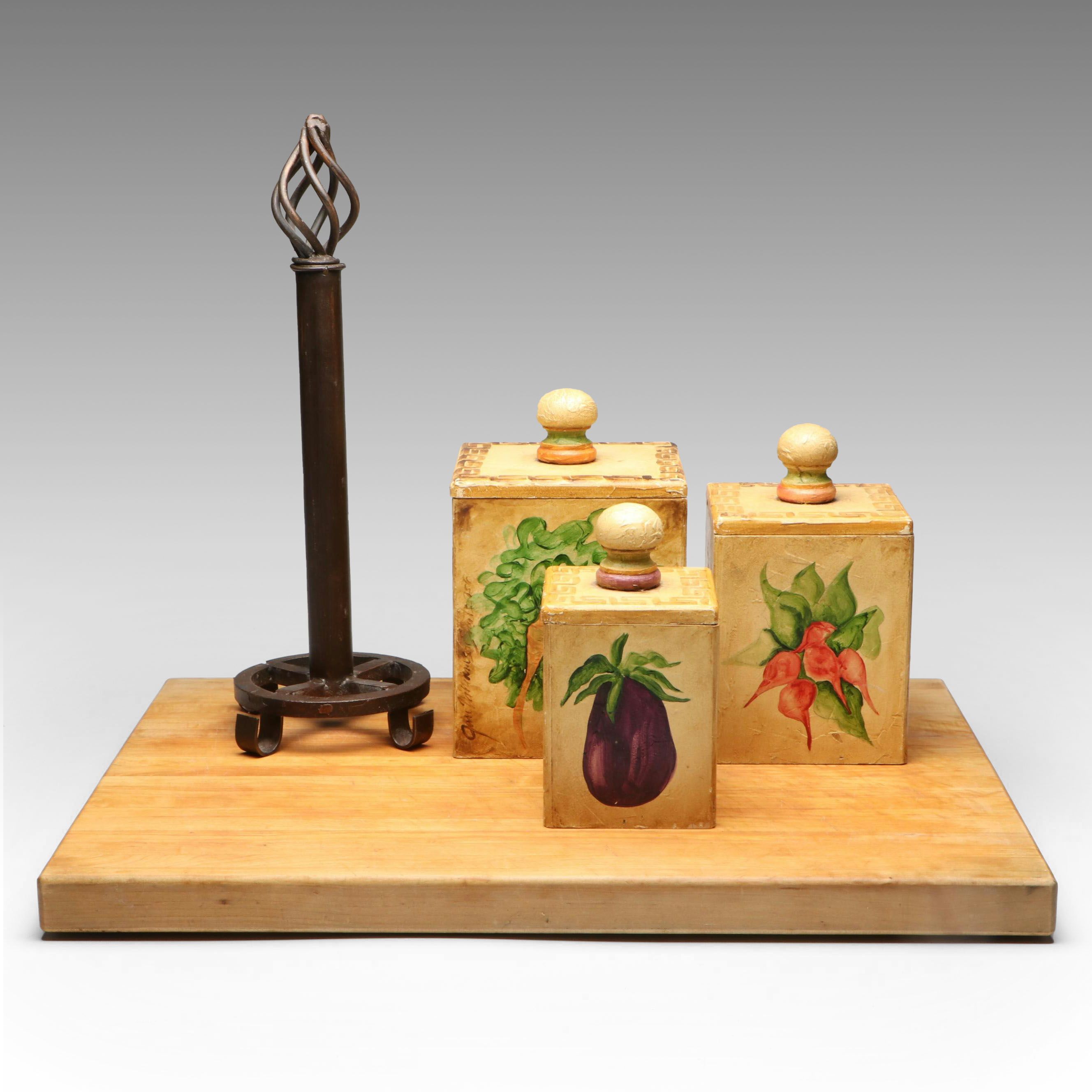 Plenty's Horn Tuscan Style Wood Canisters with More Kitchen Tools and Décor