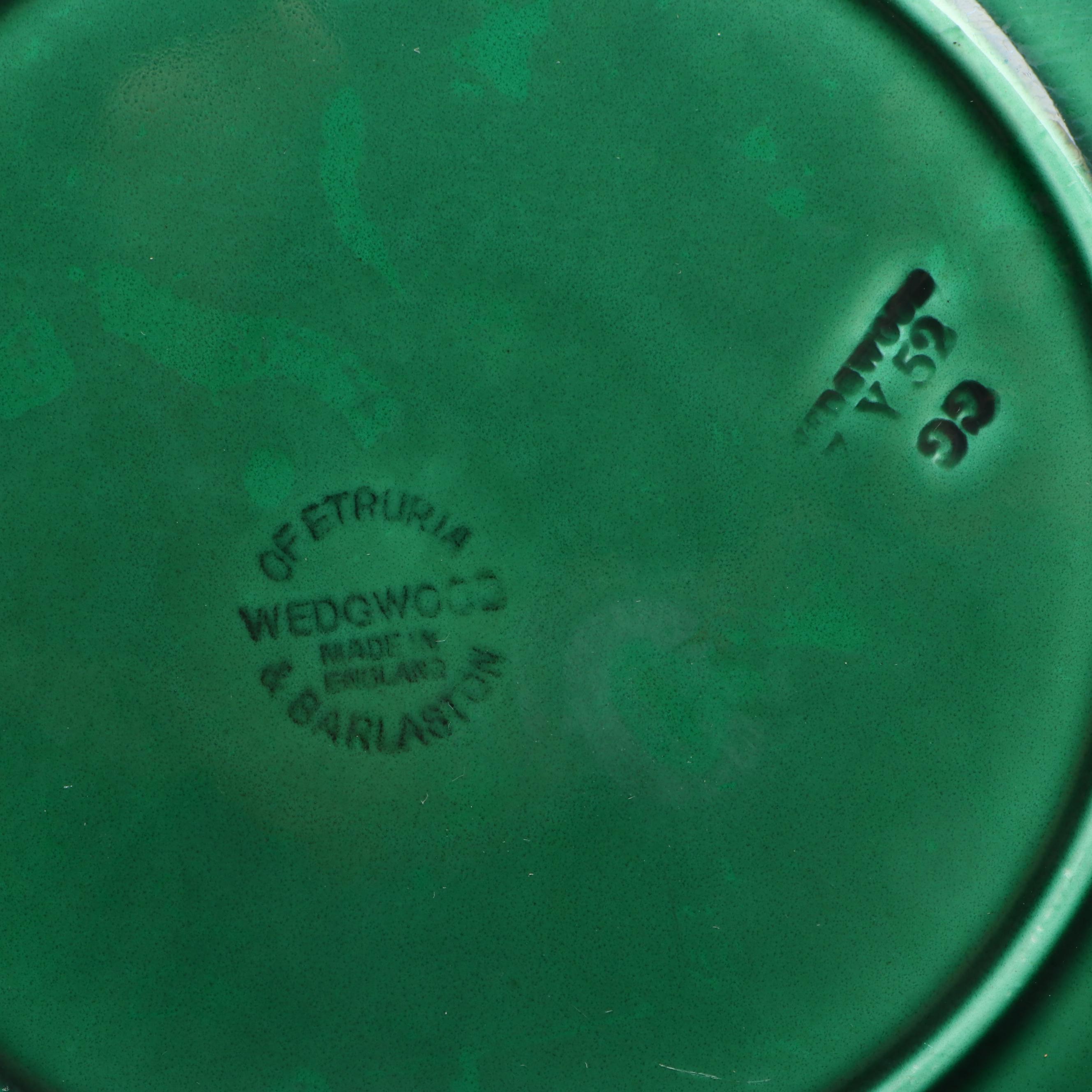 Wedgwood Cabbage and Czechoslovakian Grape Leaf Majolica Plates