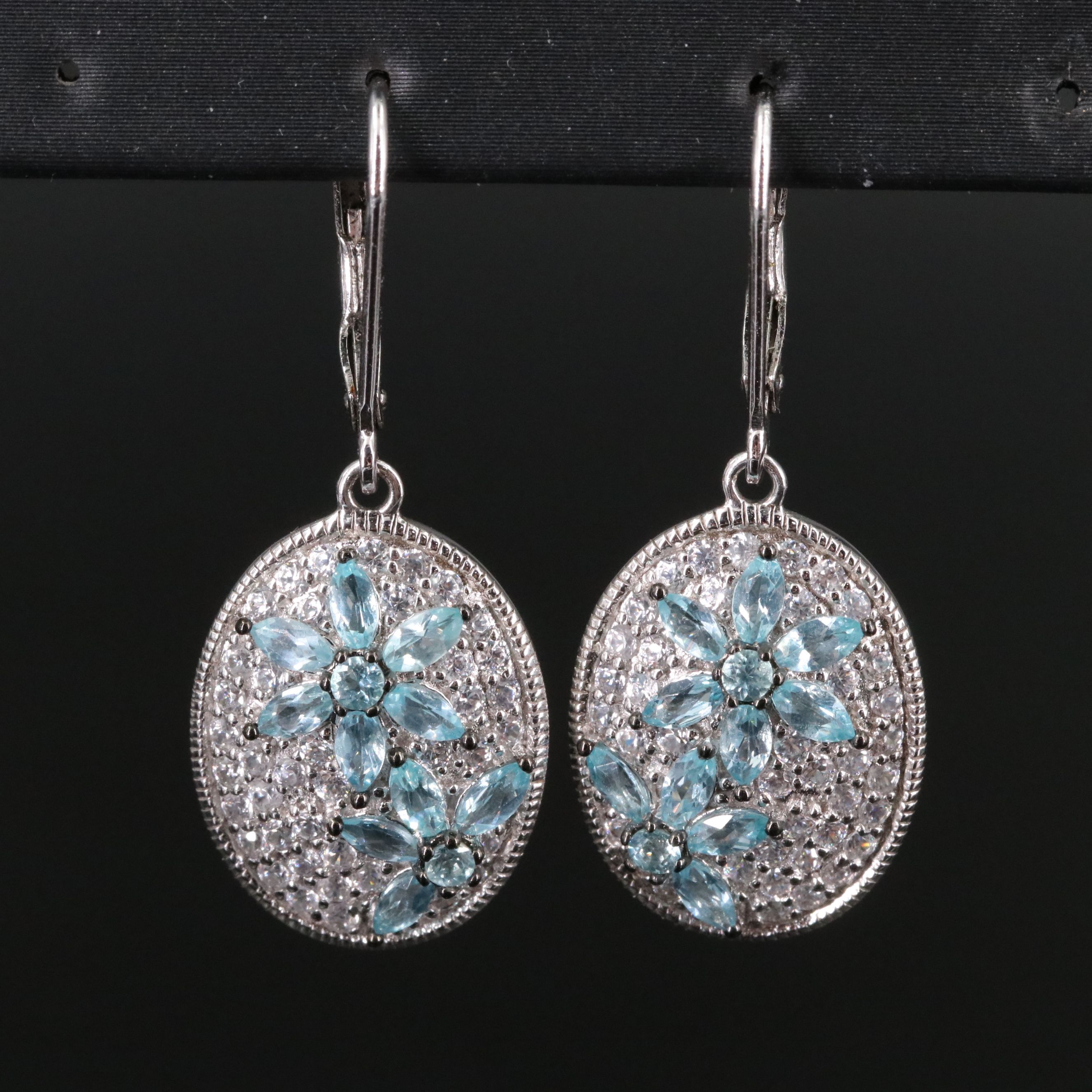 Sterling Apatite and Zircon Drop Earrings