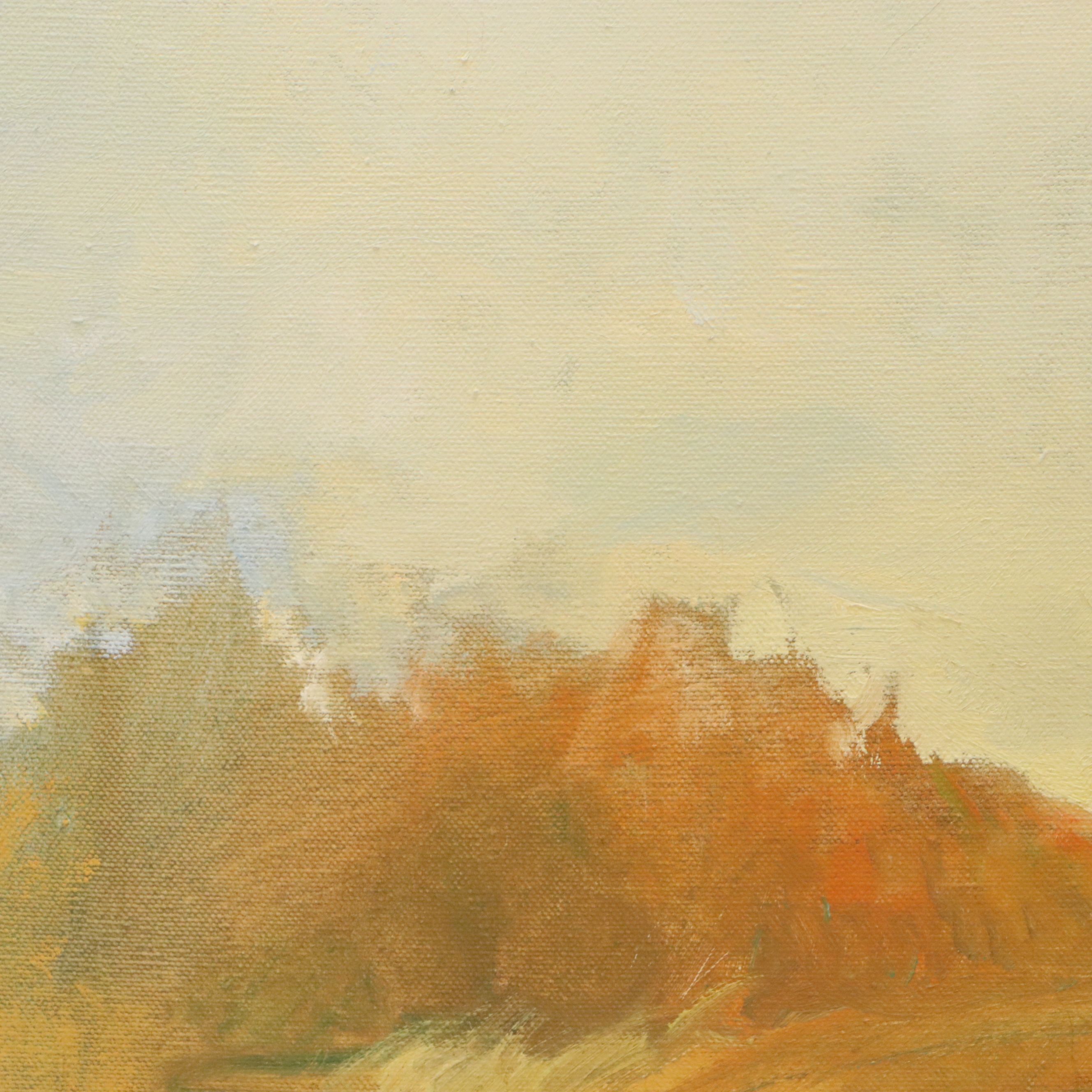 Anne Louke Gray Oil Painting "Autumn Haze," Late 20th Century