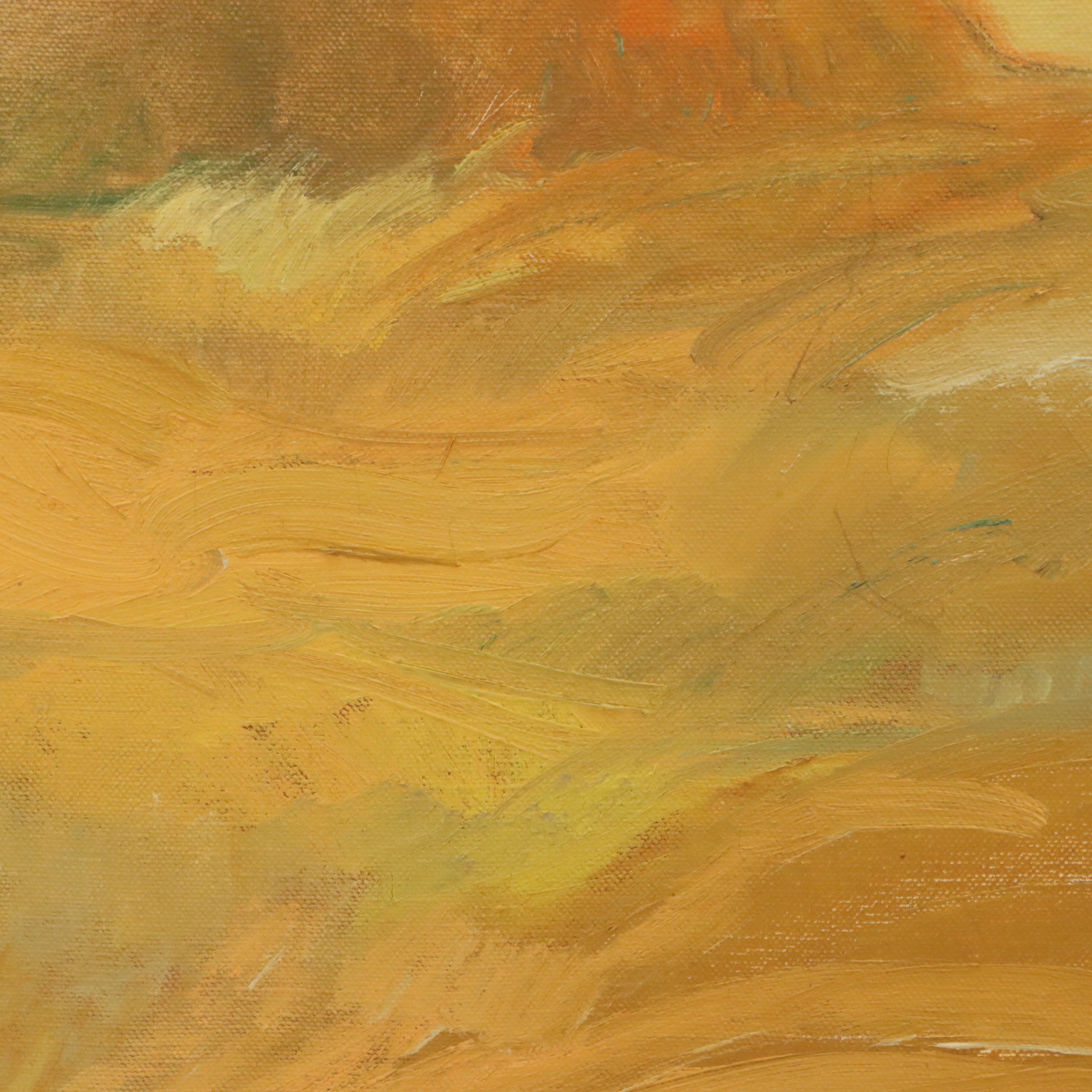 Anne Louke Gray Oil Painting "Autumn Haze," Late 20th Century