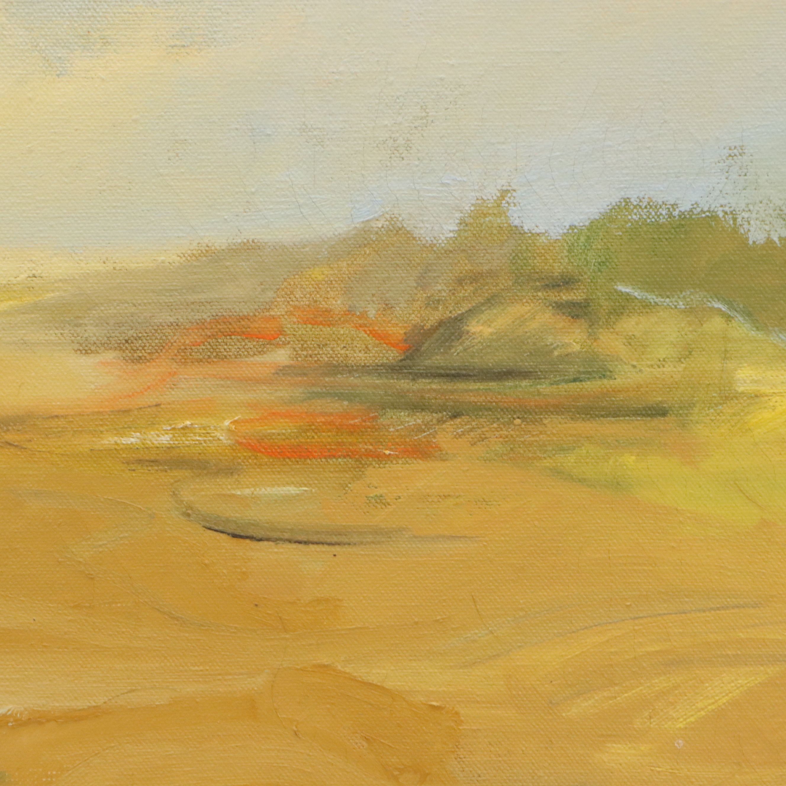 Anne Louke Gray Oil Painting "Autumn Haze," Late 20th Century