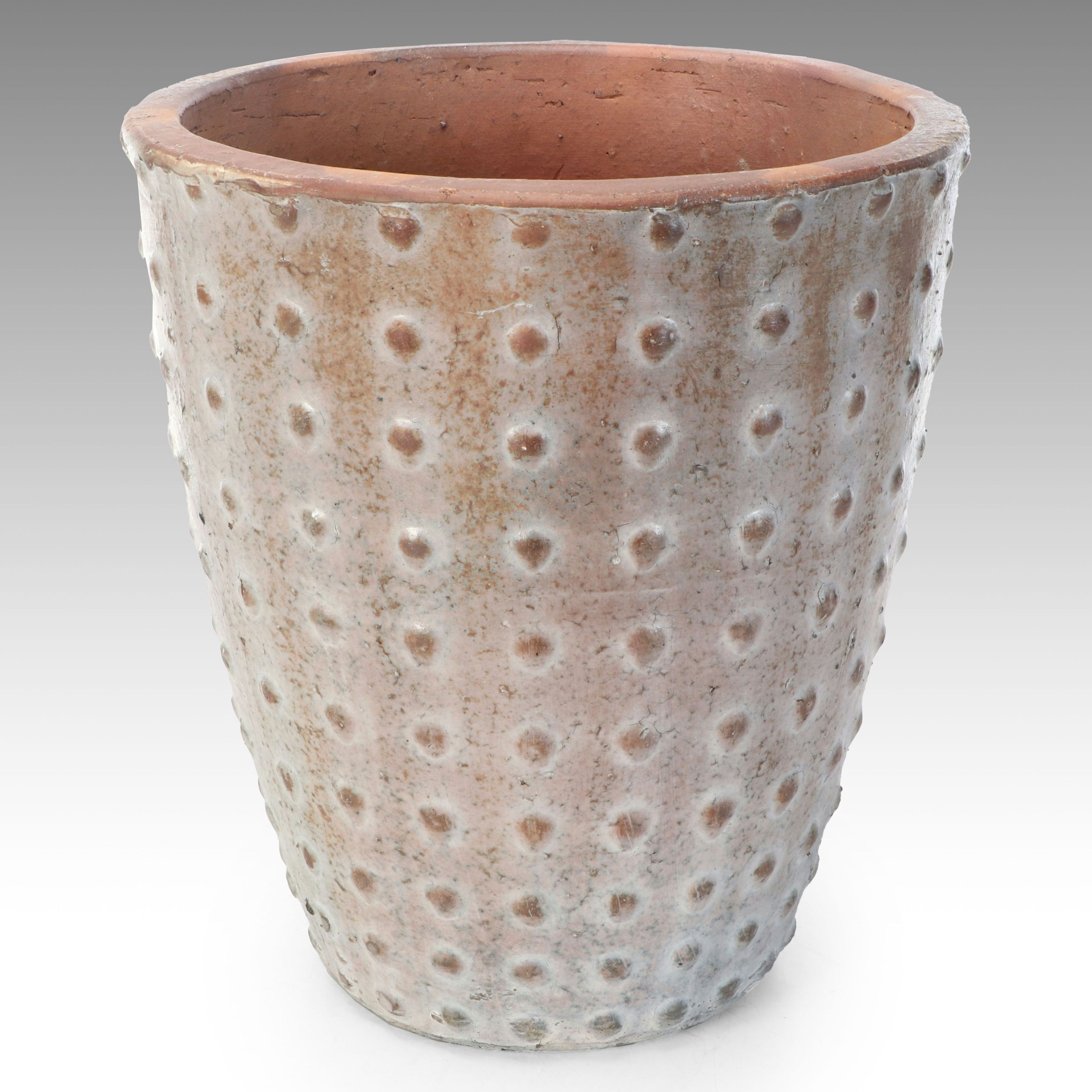 Ridged Celadon Earthenware with Other Planters and Metal Stand