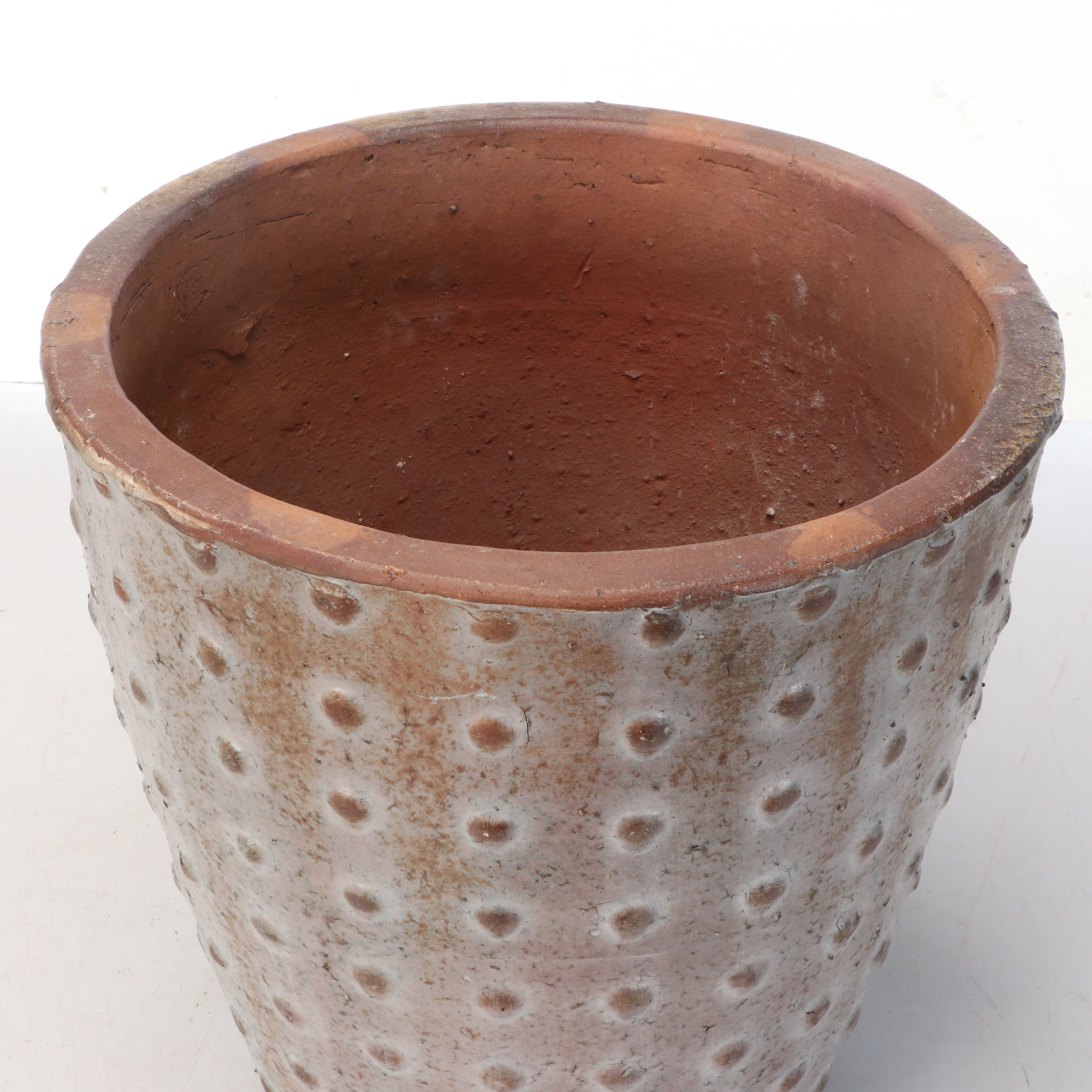 Ridged Celadon Earthenware with Other Planters and Metal Stand