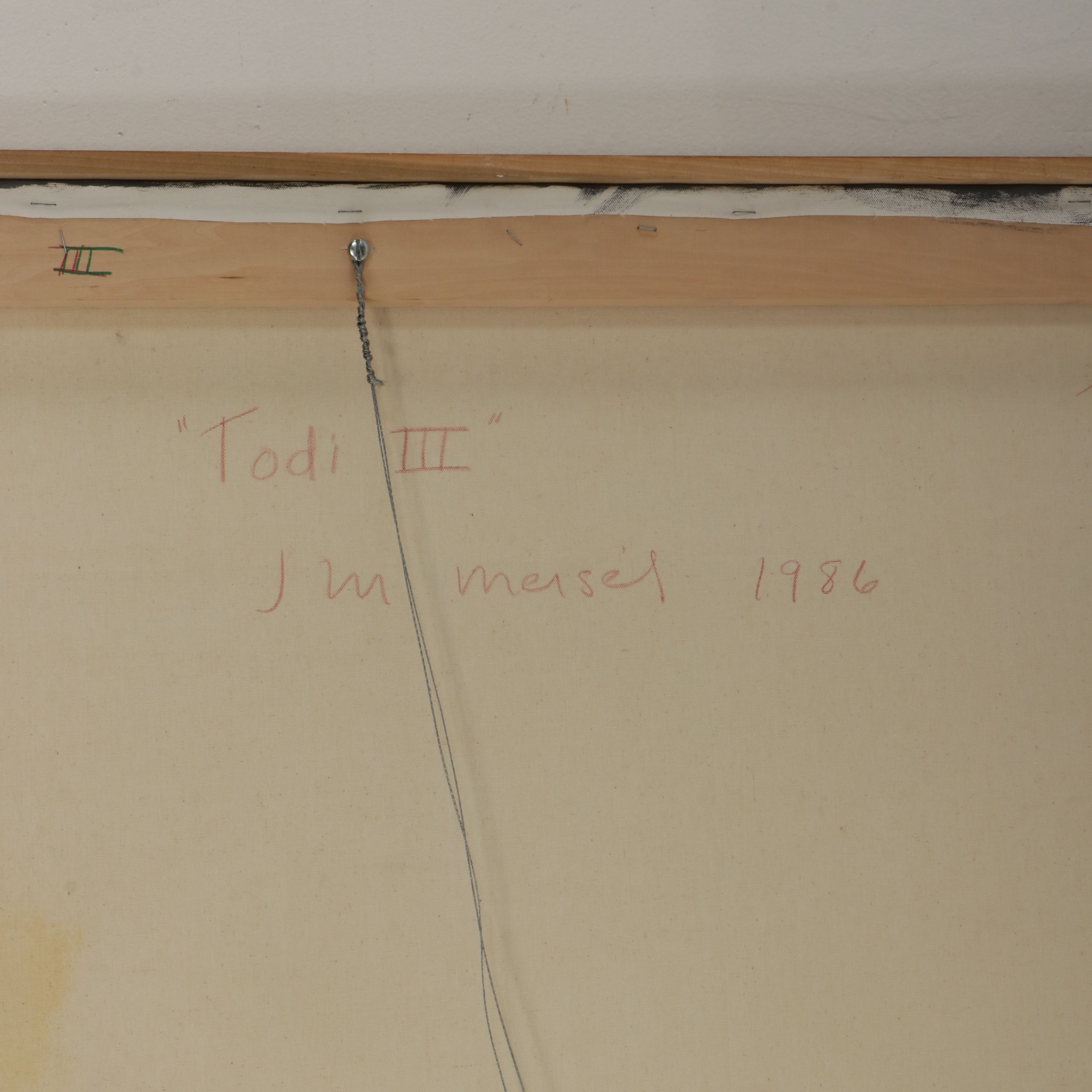 Jean Meisel Monumental Abstract Oil Painting "Todi III," 1986