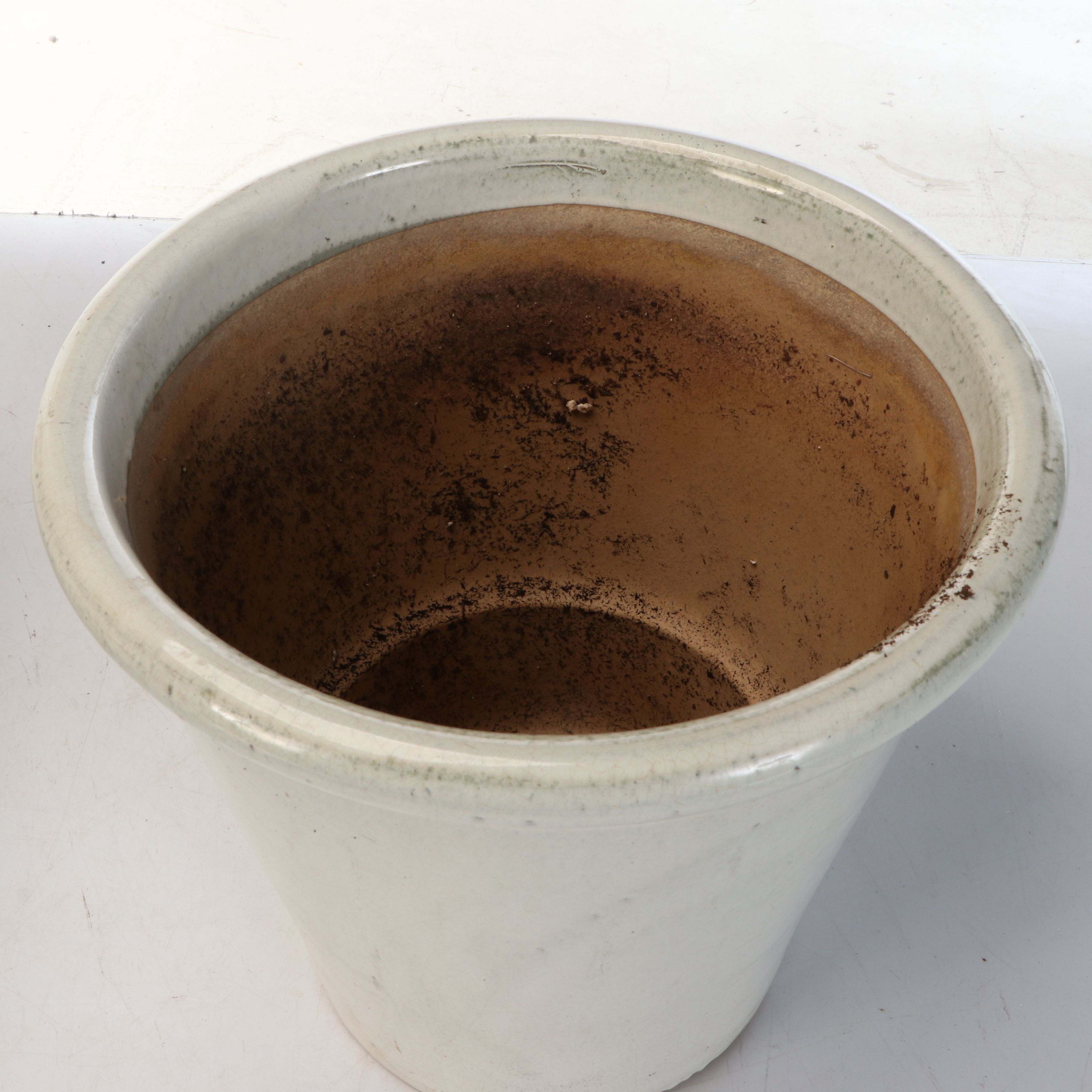 Ridged Celadon Earthenware with Other Planters and Metal Stand