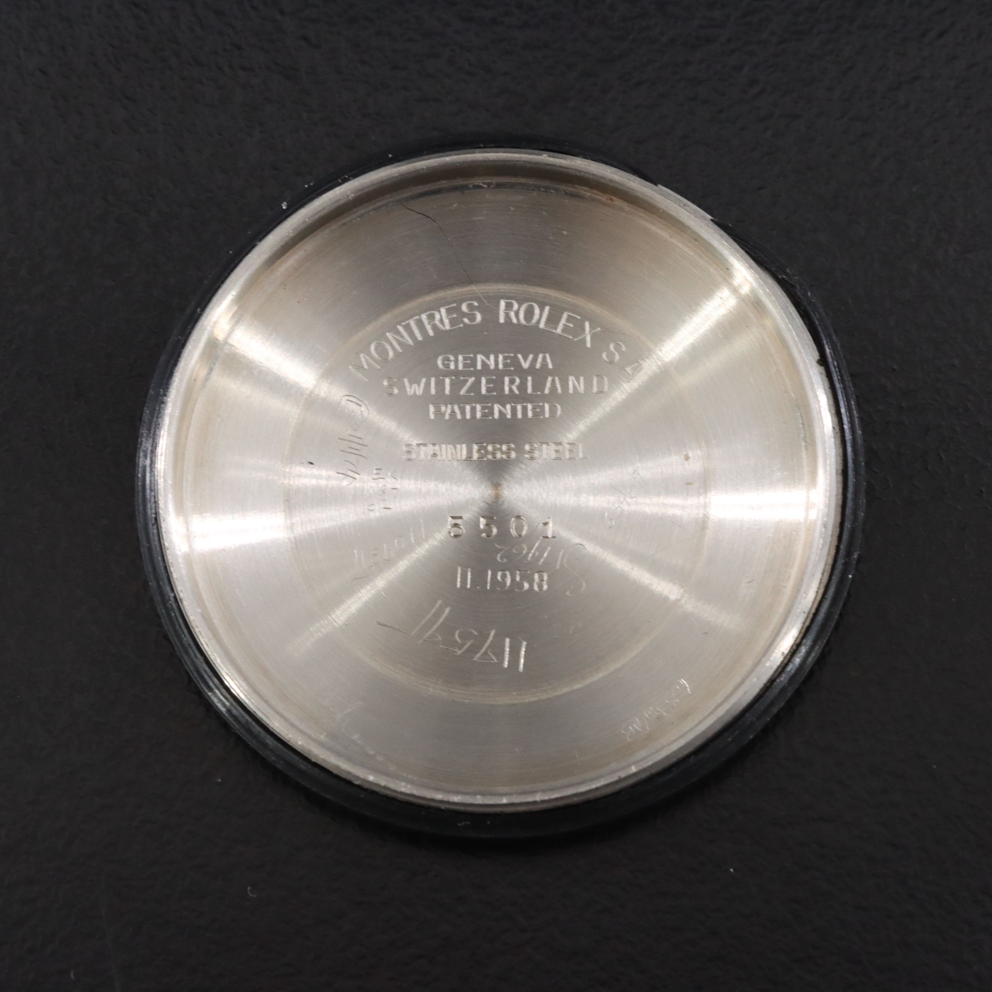 Rolex Explorer Precision 5501 Honeycomb Dial Vintage Watch c.1958