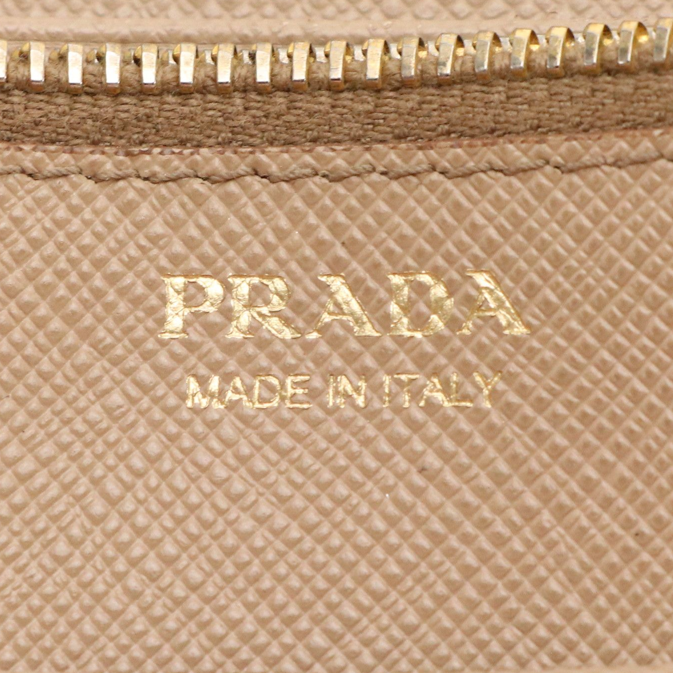 Prada Flap Wallet in Beige Saffiano Leather with Box