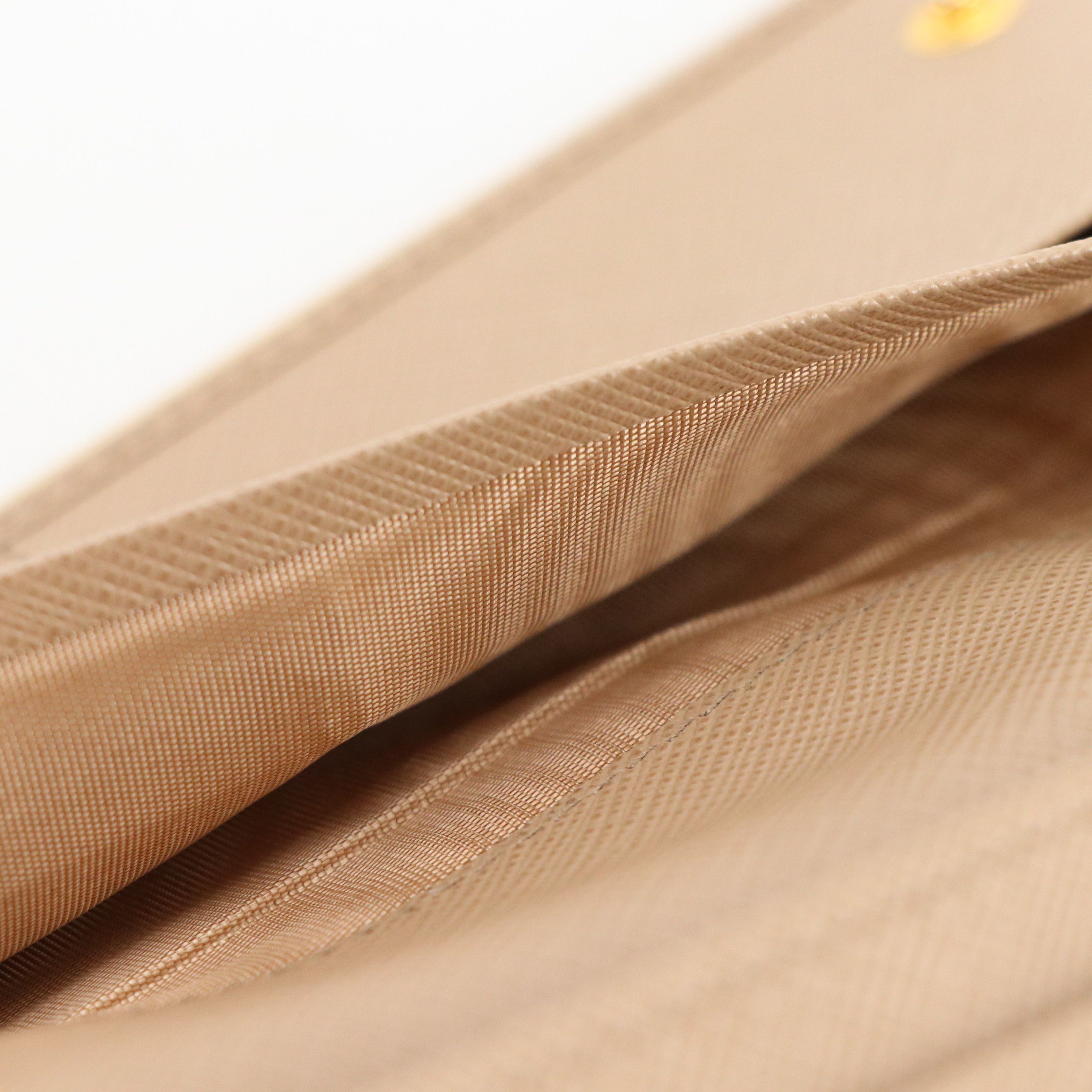 Prada Flap Wallet in Beige Saffiano Leather with Box