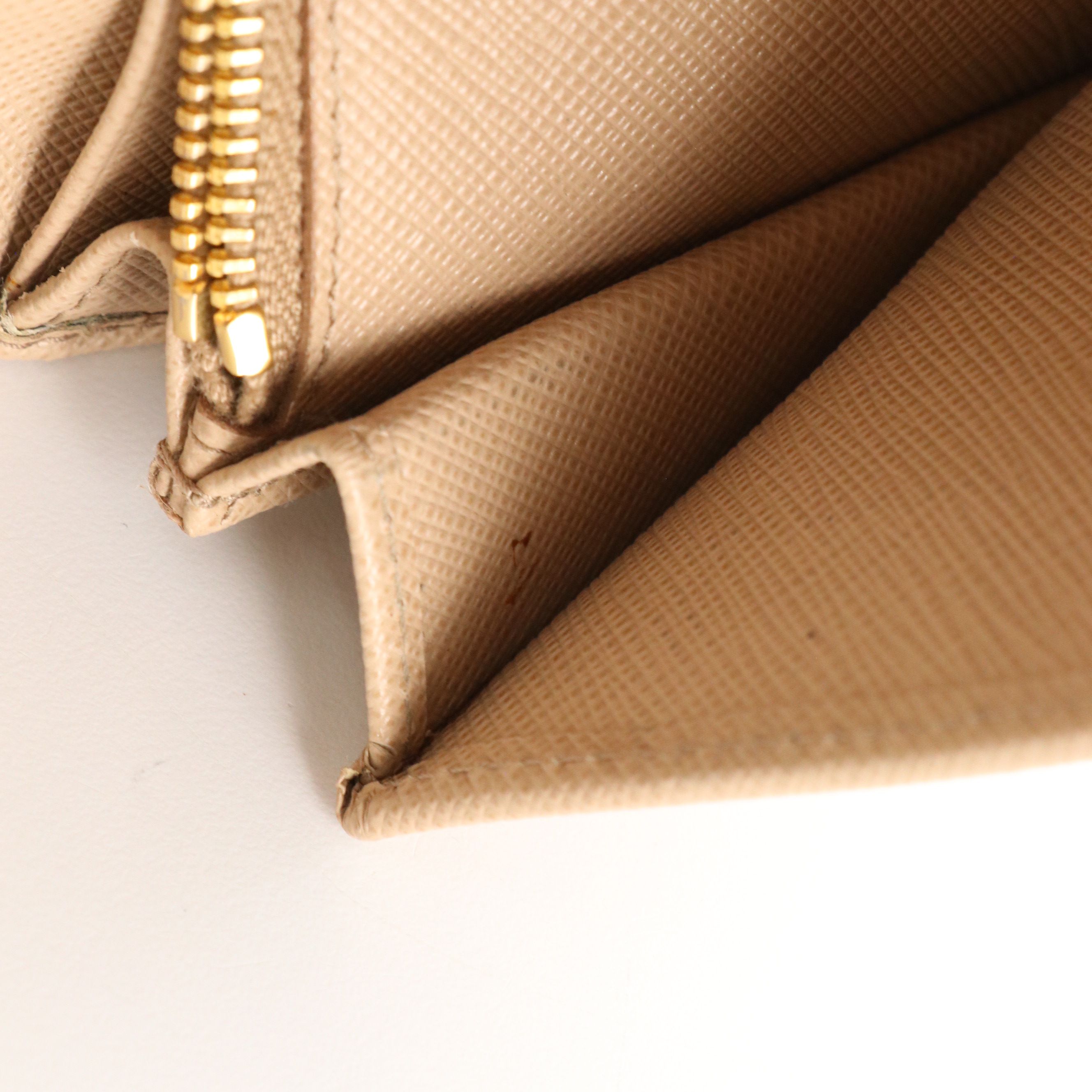 Prada Flap Wallet in Beige Saffiano Leather with Box