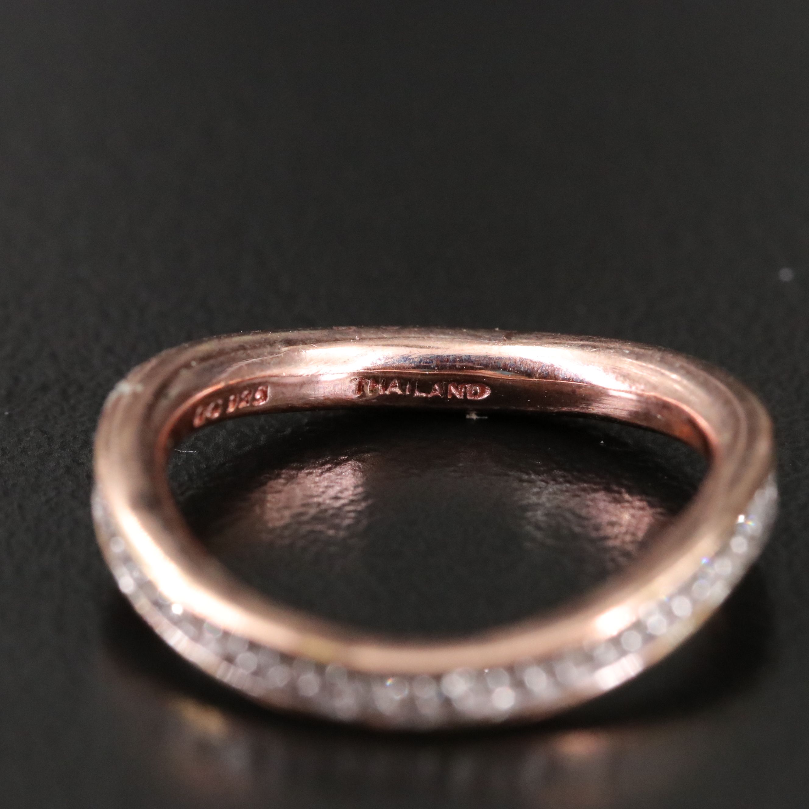 Sterling Diamond Stacking Wave Eternity Bands