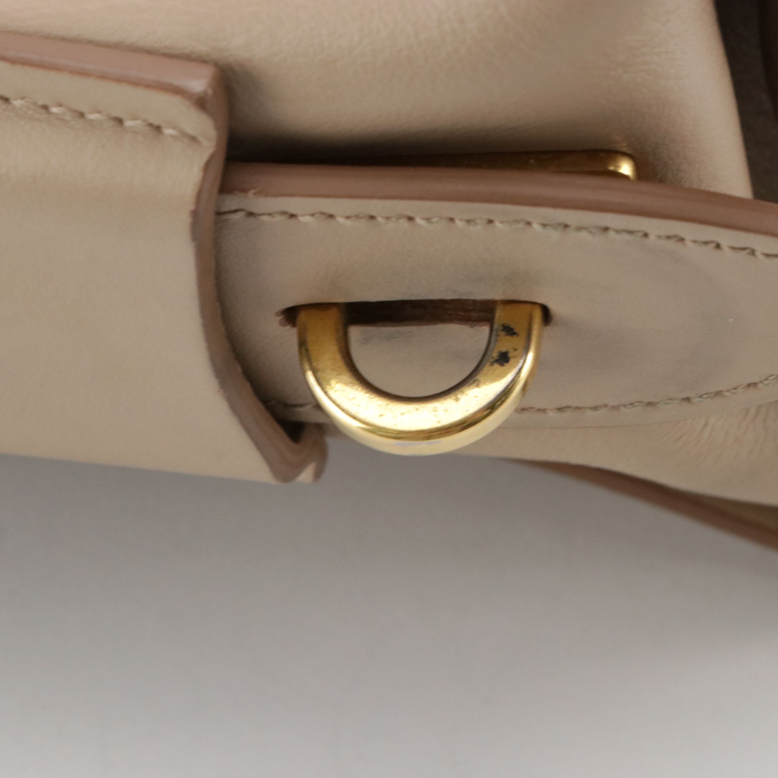 Prada Esplanade Two-Way Satchel in Beige City Calfskin and Saffiano Leather