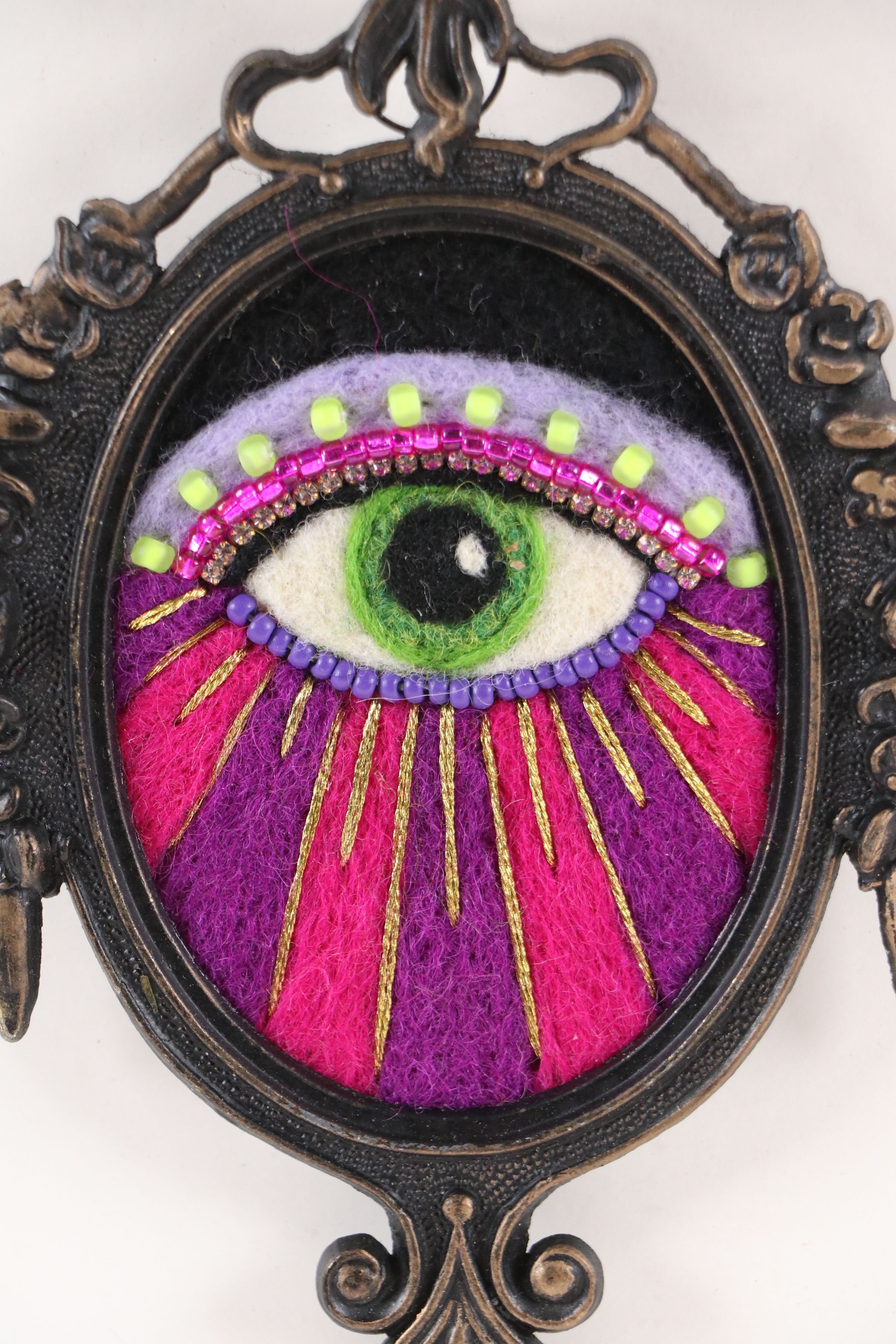 Sarah Miller Fiber Art Wall Hanging of Mystic Eye, Circa 2026