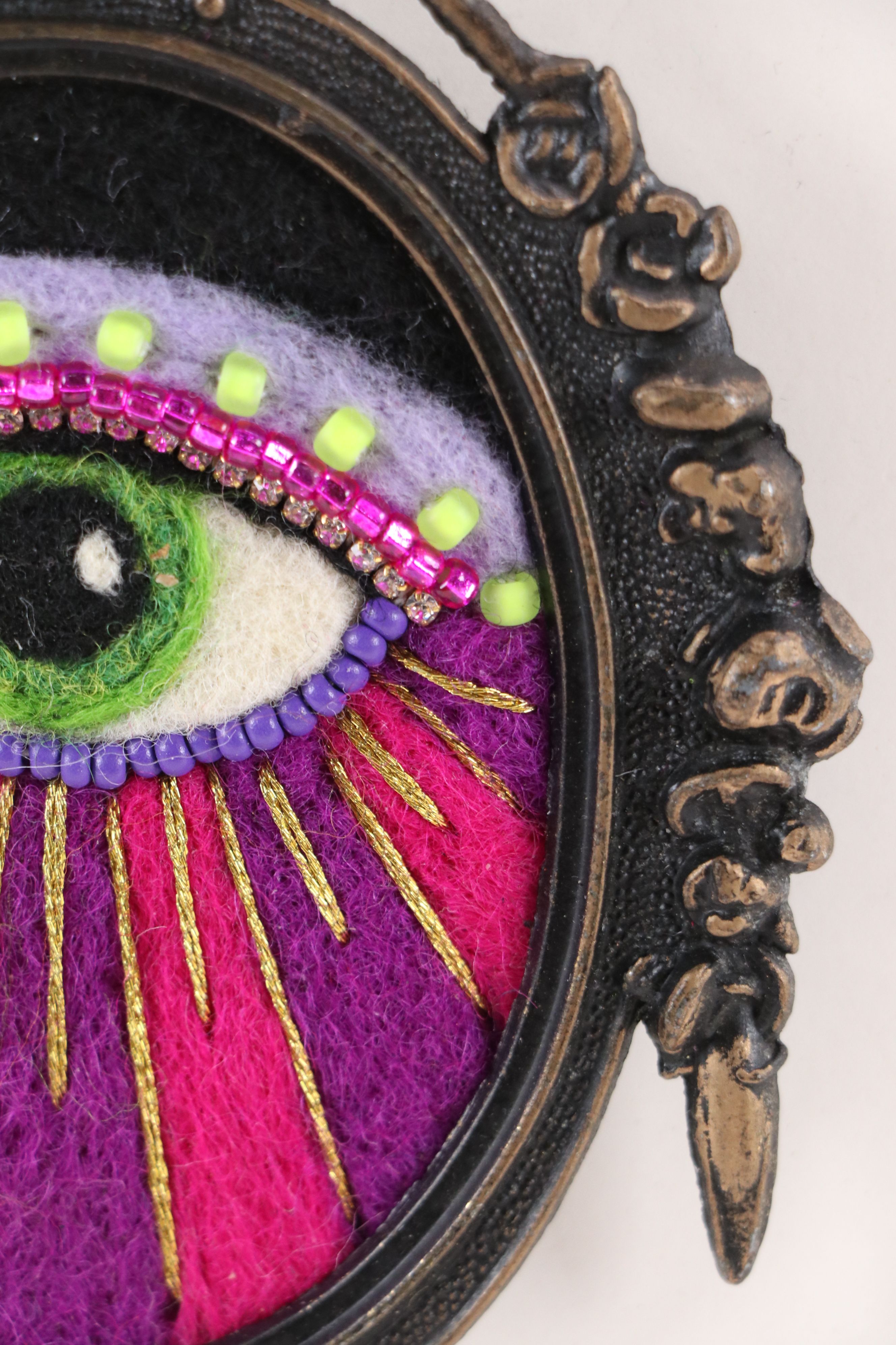 Sarah Miller Fiber Art Wall Hanging of Mystic Eye, Circa 2026