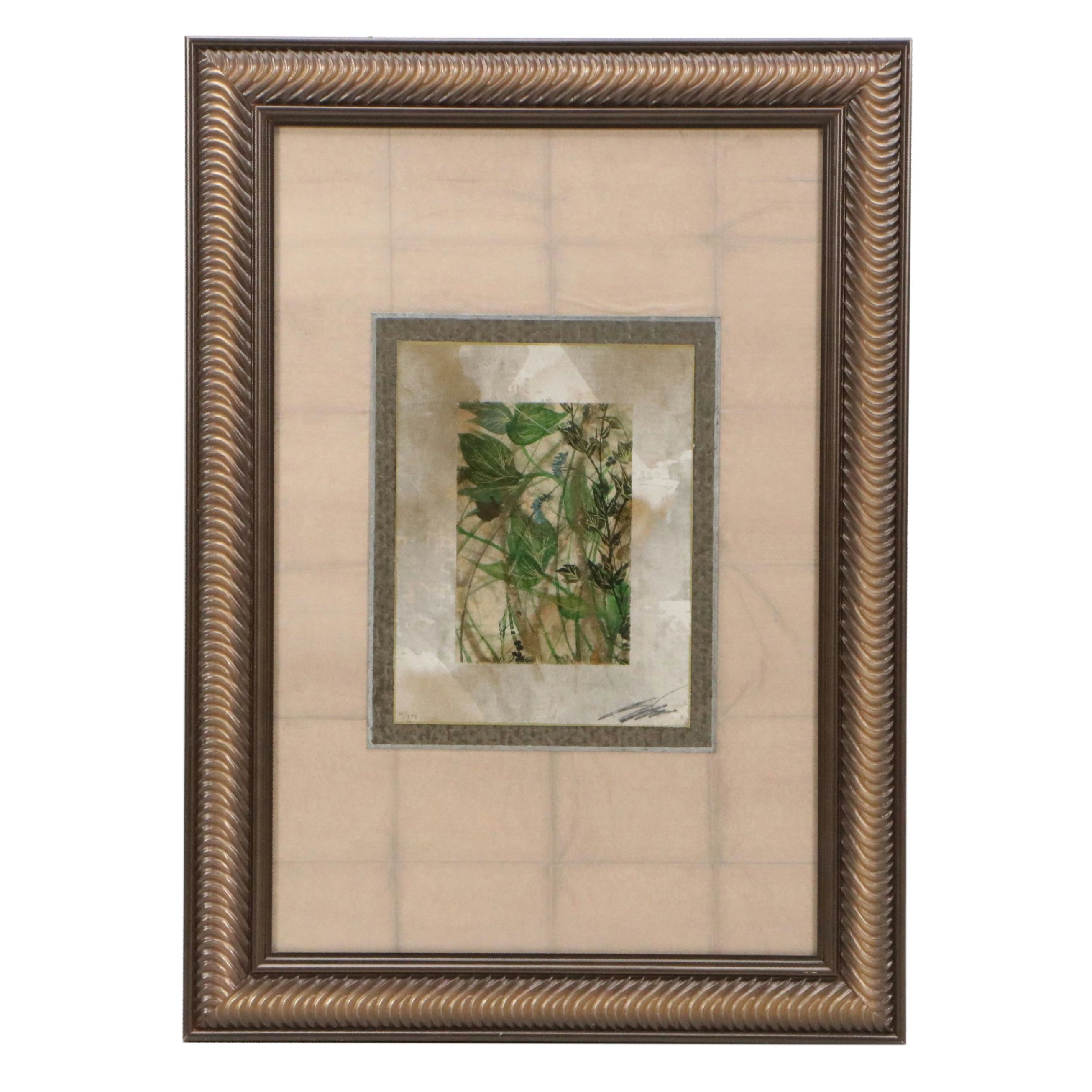 John Butler Embellished Screenprint "Autumn Grasses," Late 20th Century