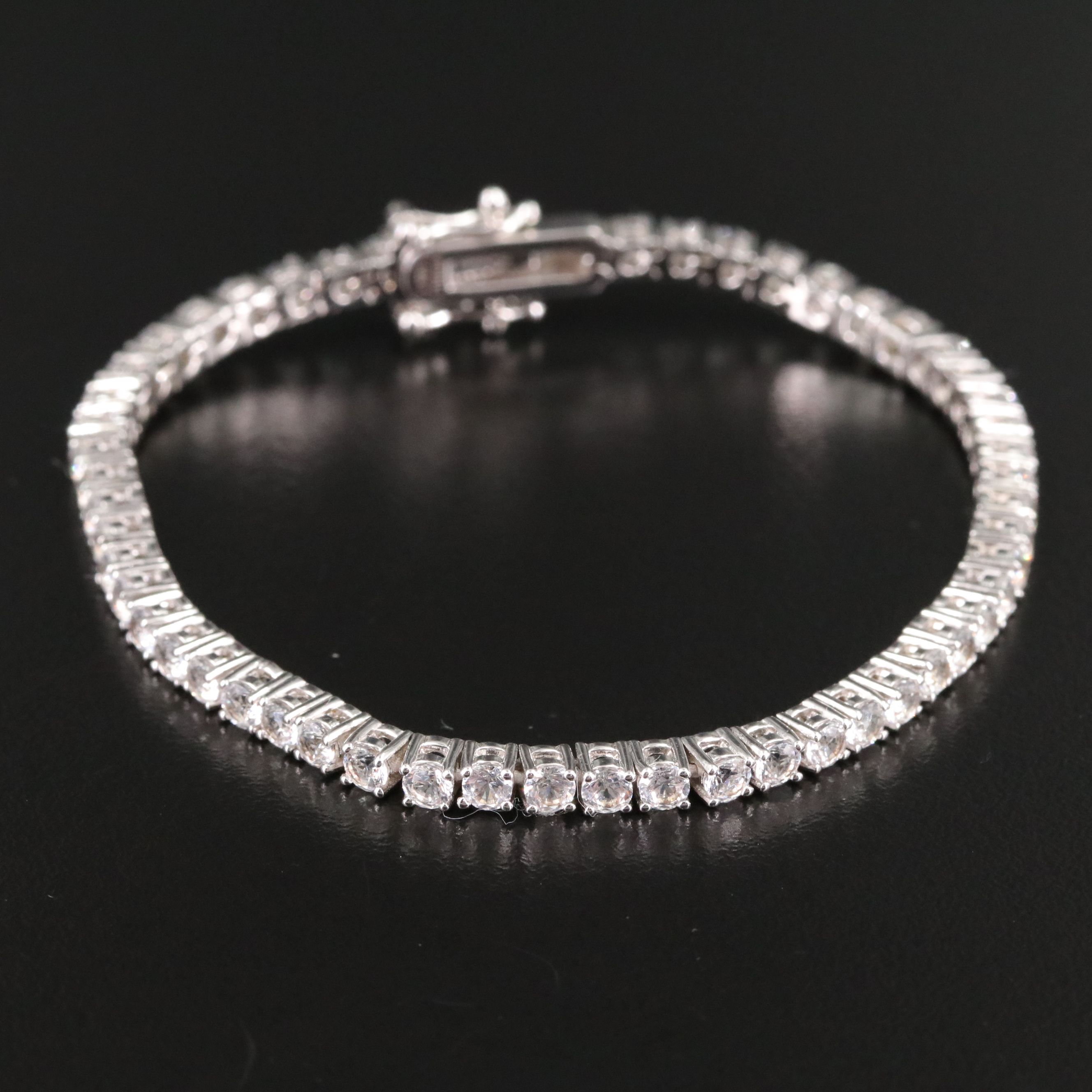 Sterling White Sapphire Line Bracelet