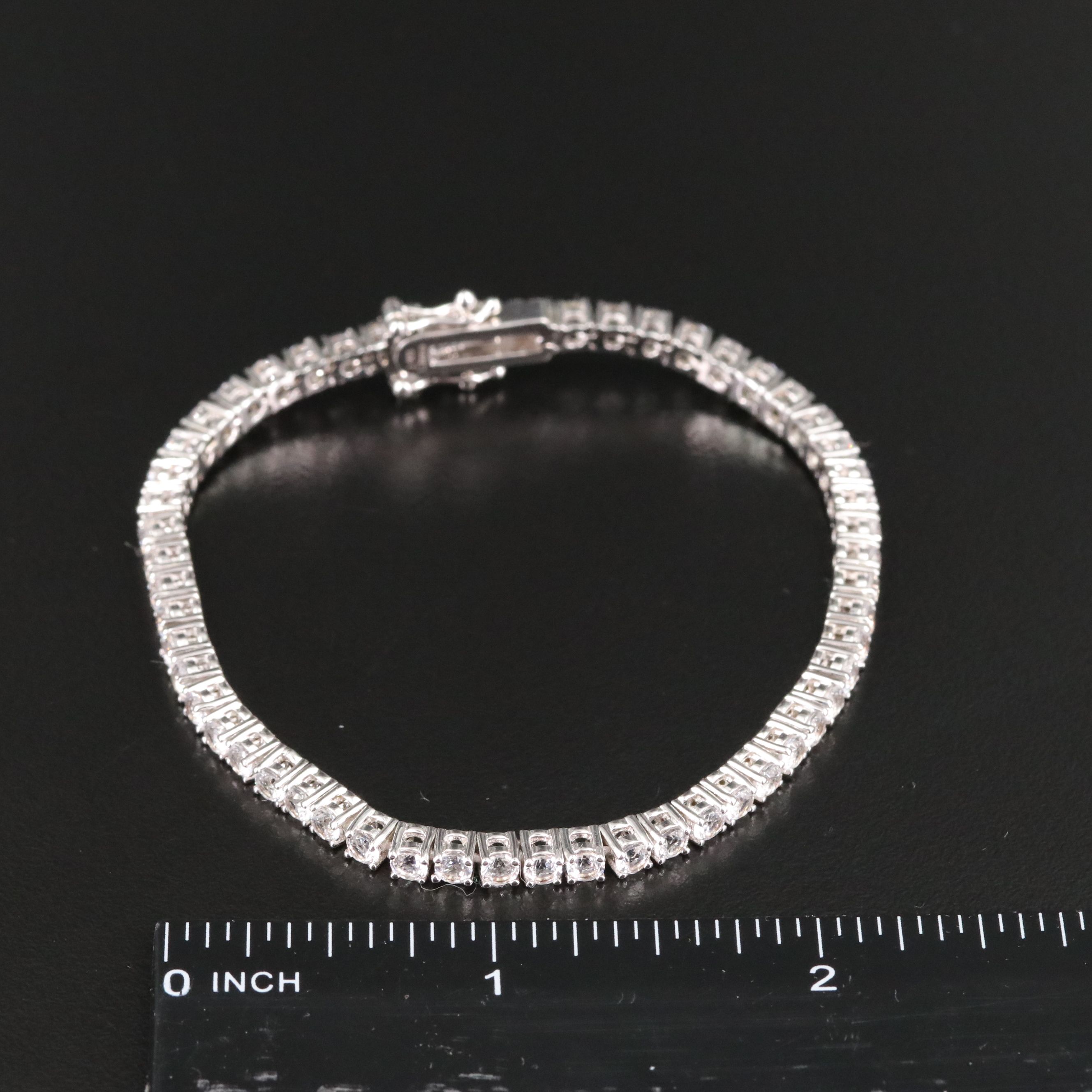 Sterling White Sapphire Line Bracelet