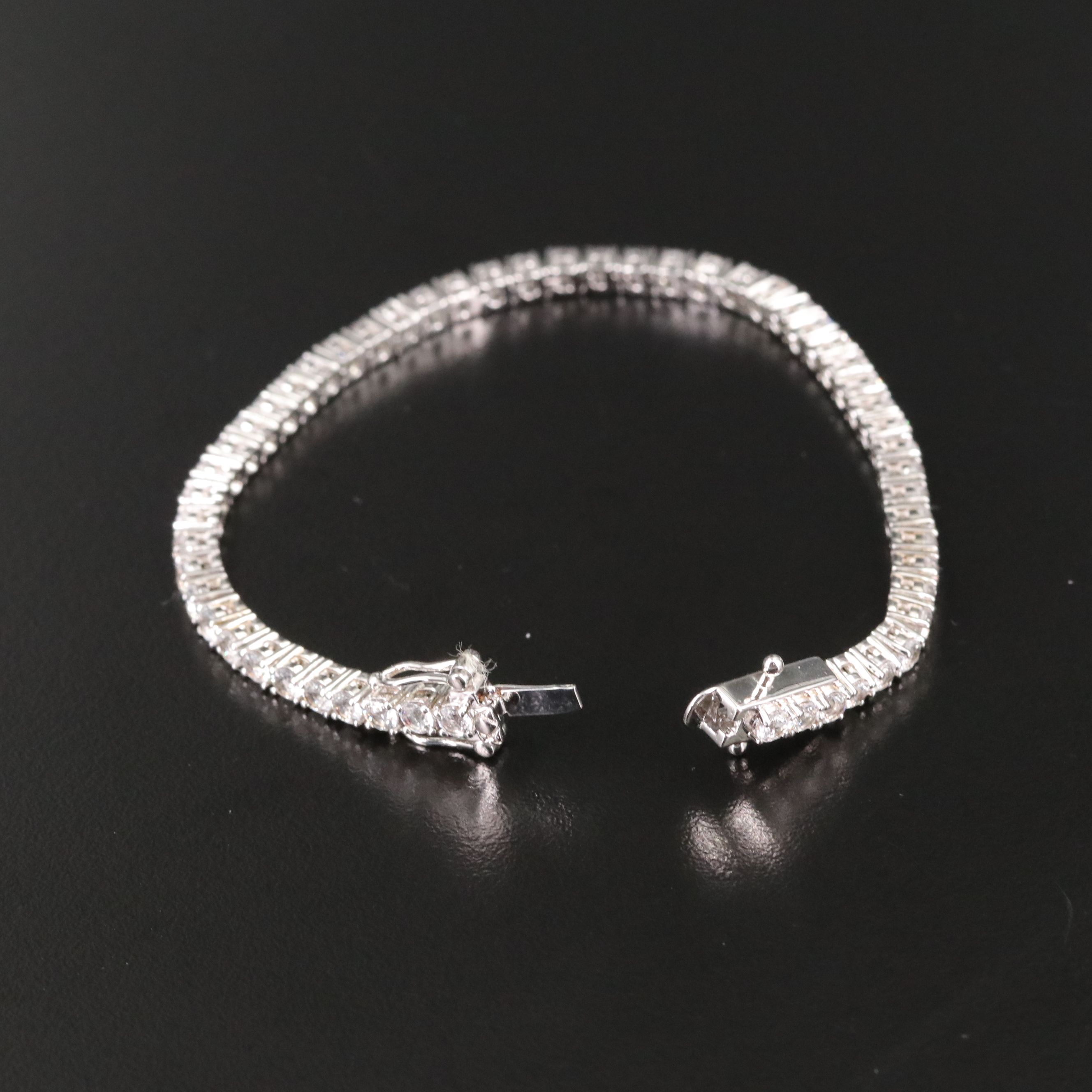 Sterling White Sapphire Line Bracelet