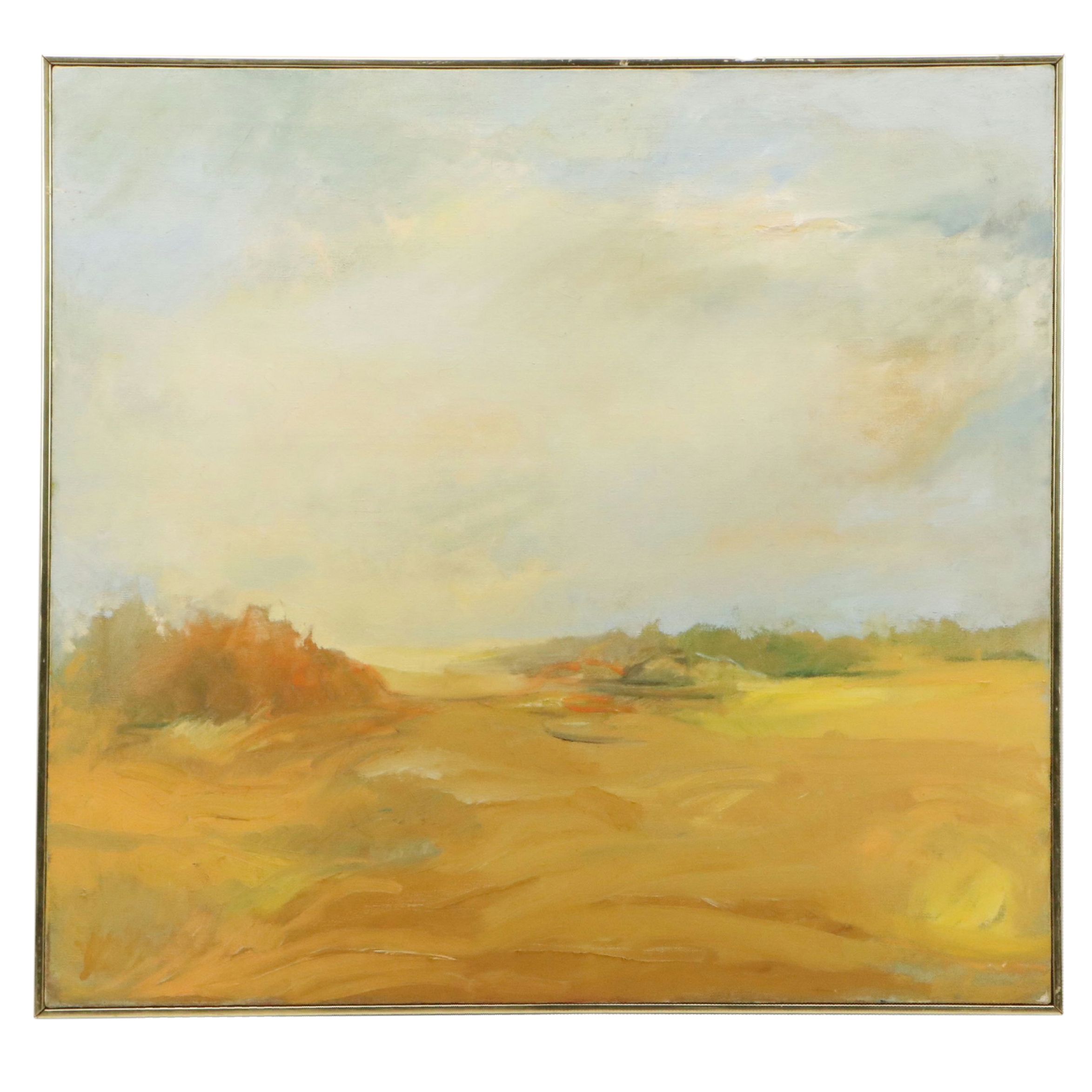 Anne Louke Gray Oil Painting "Autumn Haze," Late 20th Century