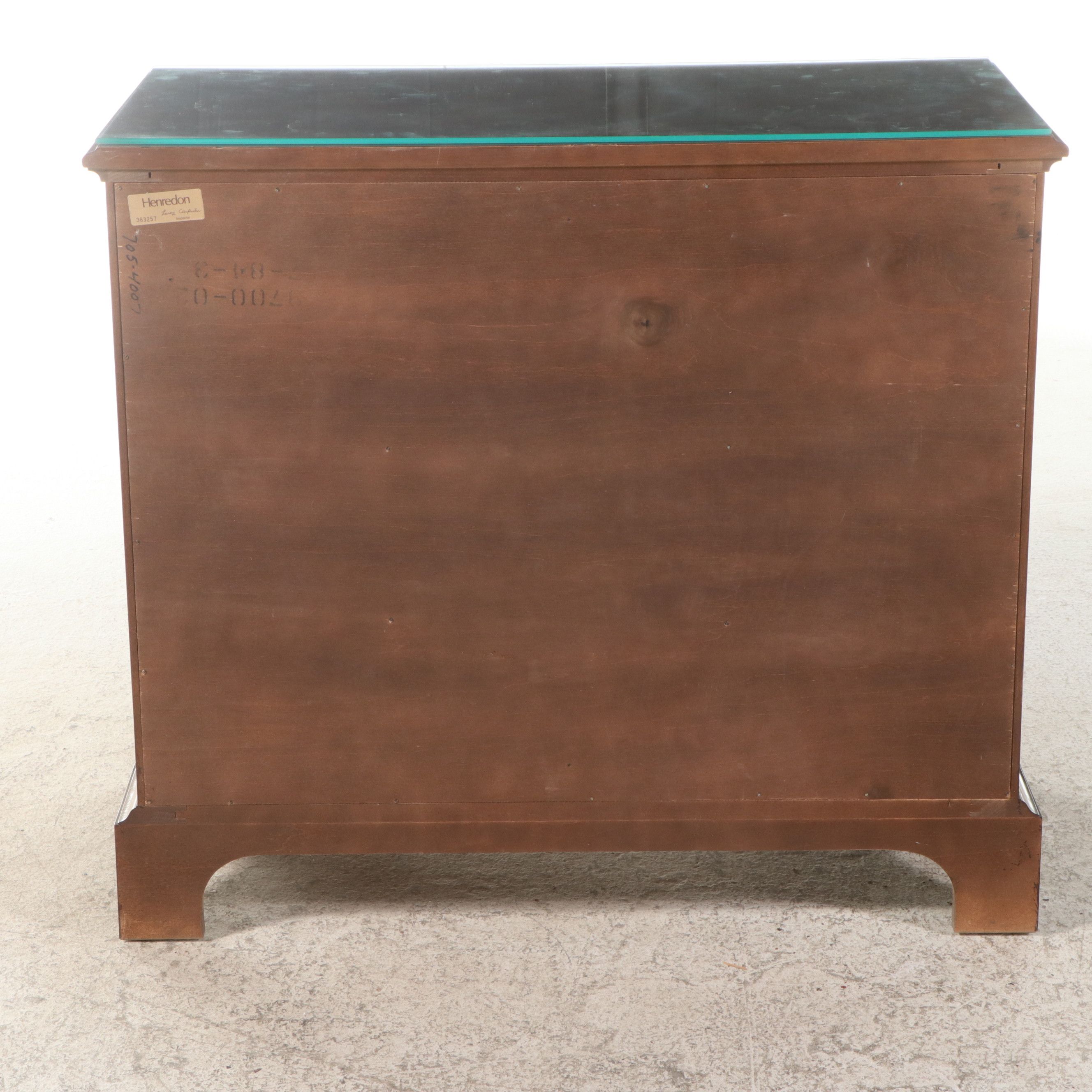 Henredon Aston Court Burl Wood Bachelor's Chest with Protective Glass Top