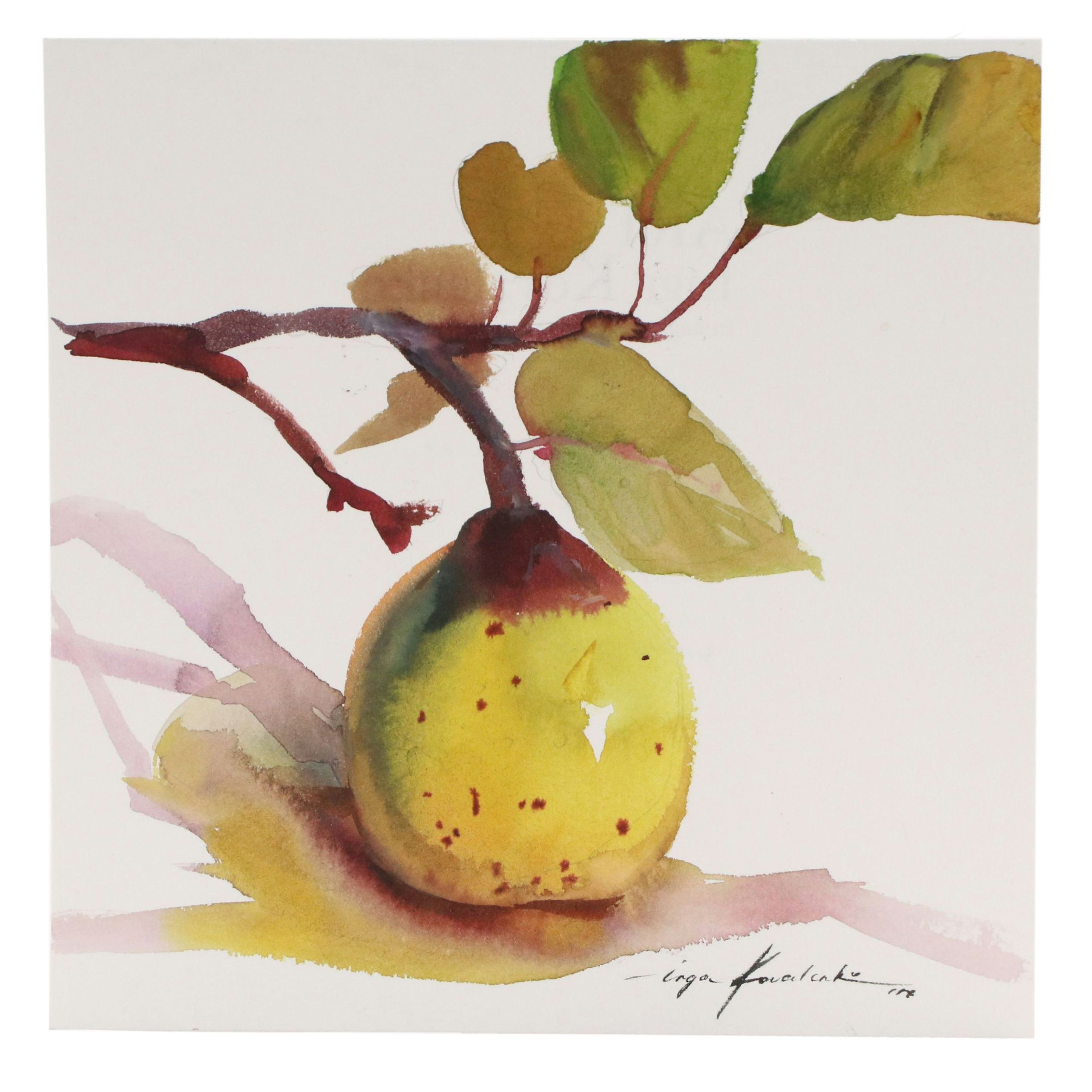 Inga Kovalenko Watercolor Painting of Tree Fruit, 2026