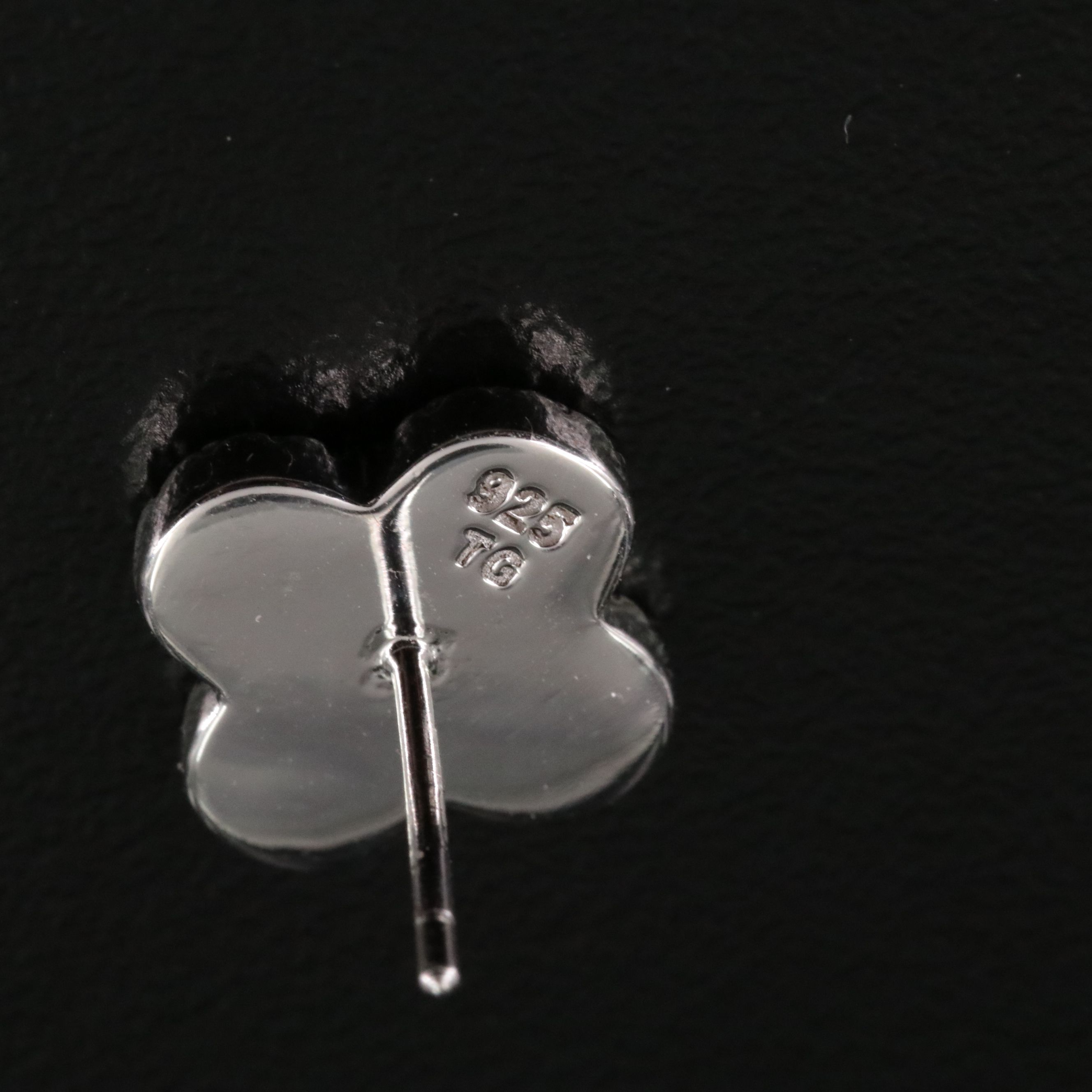 Sterling Mother-of-Pearl and CZ Quatrefoil Earrings