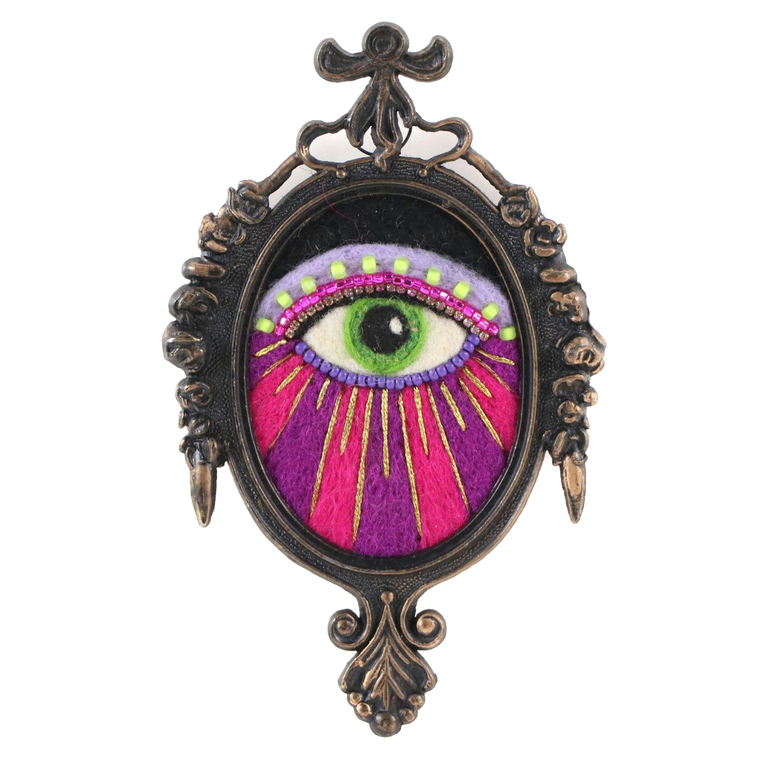 Sarah Miller Fiber Art Wall Hanging of Mystic Eye, Circa 2026