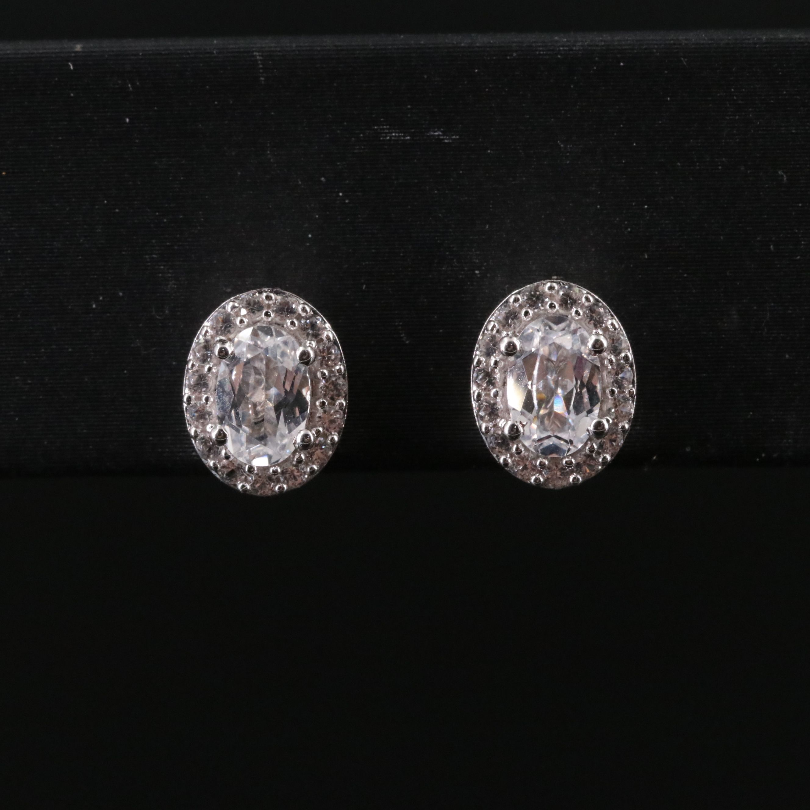 Sterling White Sapphire Stud Earrings