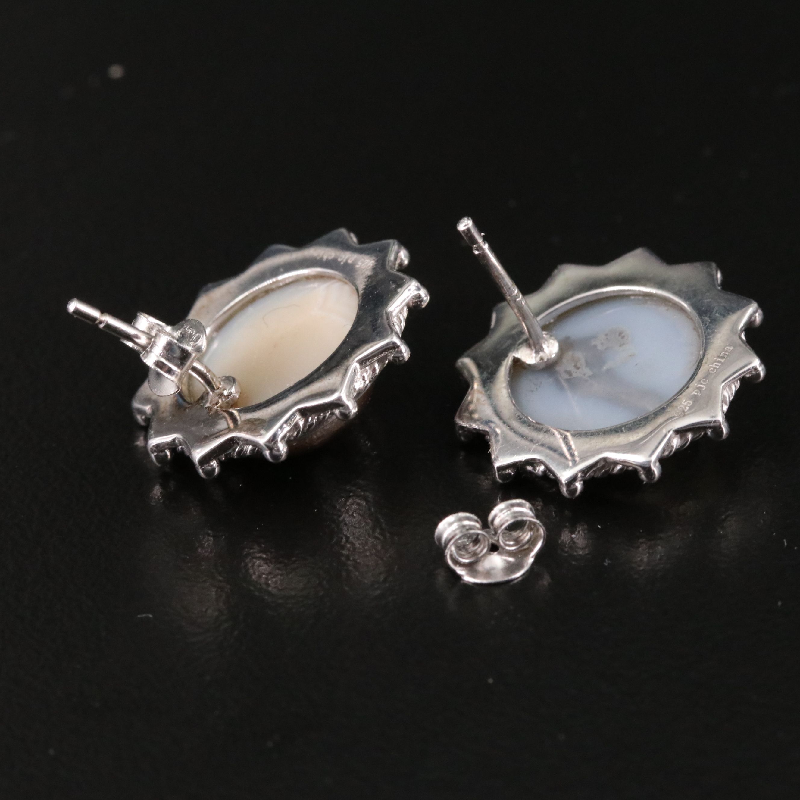 Sterling Druzy Sun Button Earrings