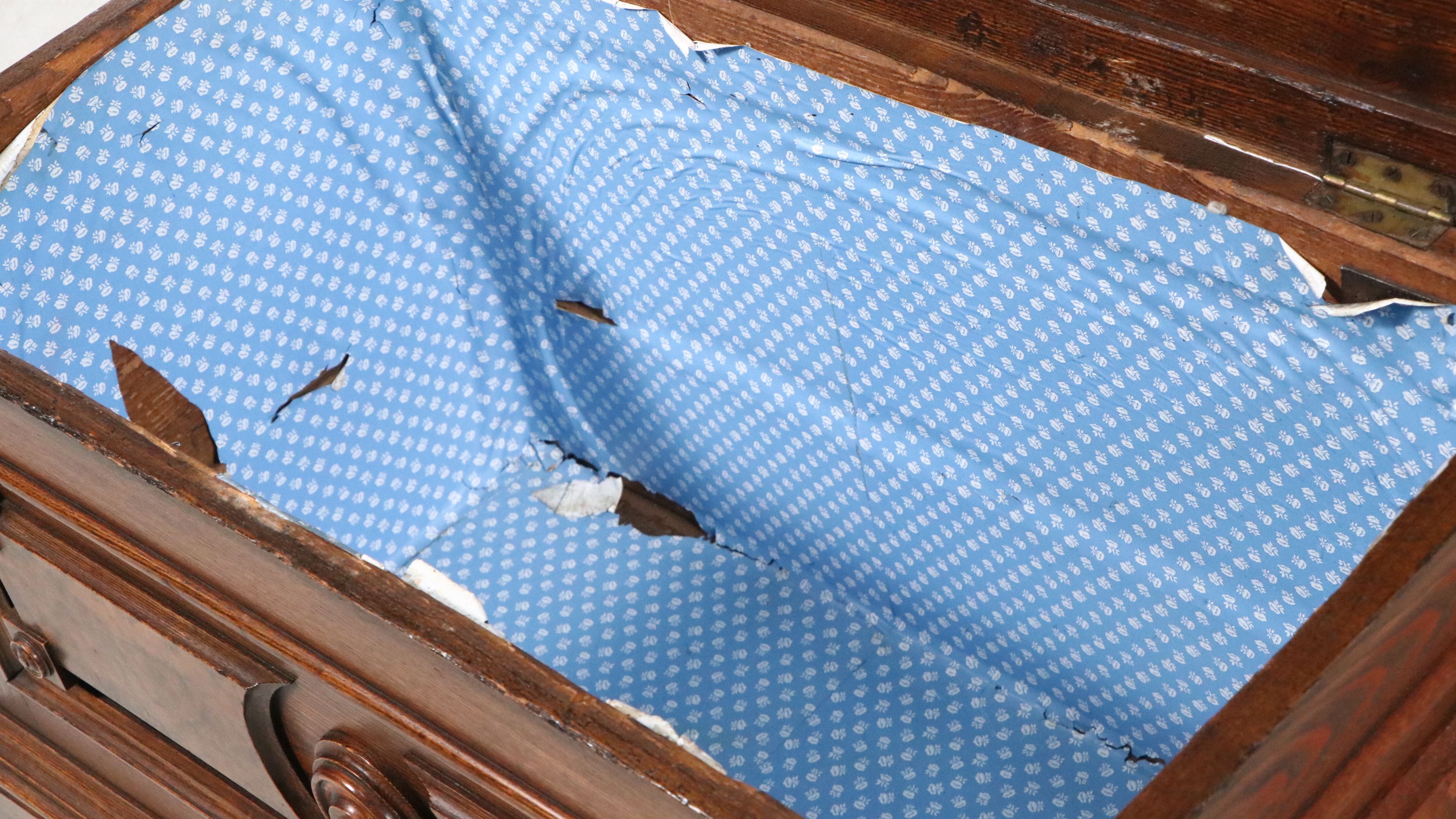 Renaissance Revival Burled Walnut and Oak Blanket Chest, Late 19th Century