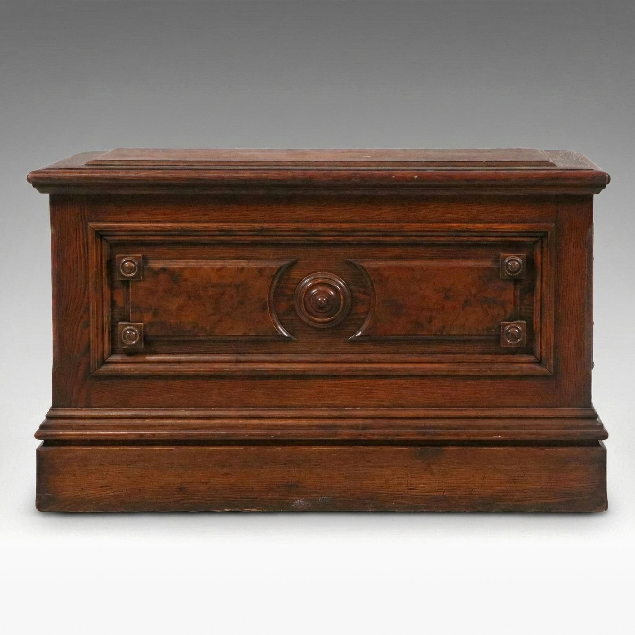 Renaissance Revival Burled Walnut and Oak Blanket Chest, Late 19th Century