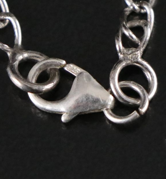 Moss Agate and Sterling Silver Pendant Necklace