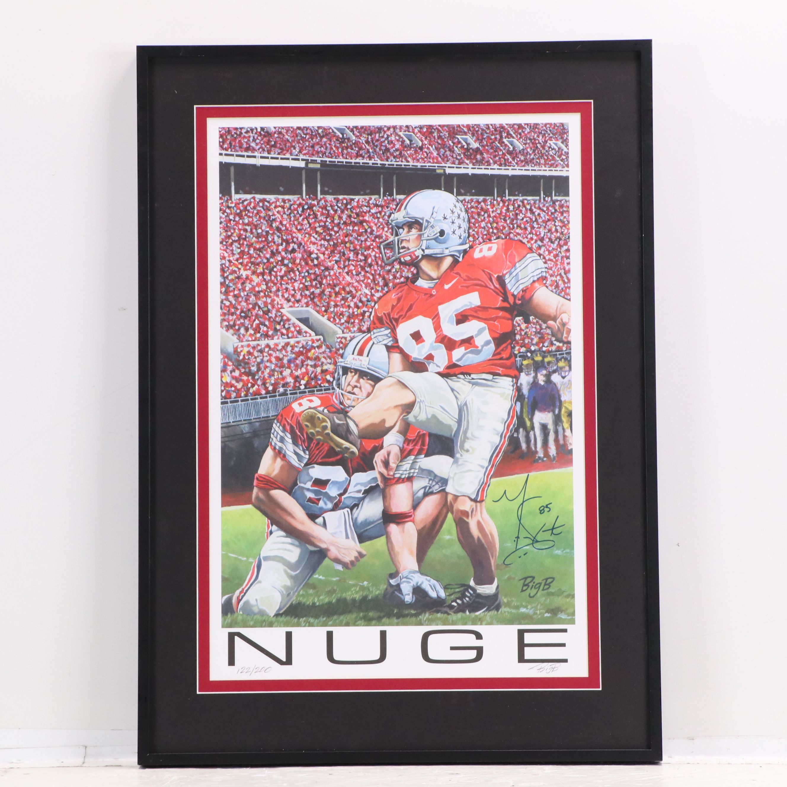 Ohio State Football Card Displays with Mike Nugent Signed Print and More