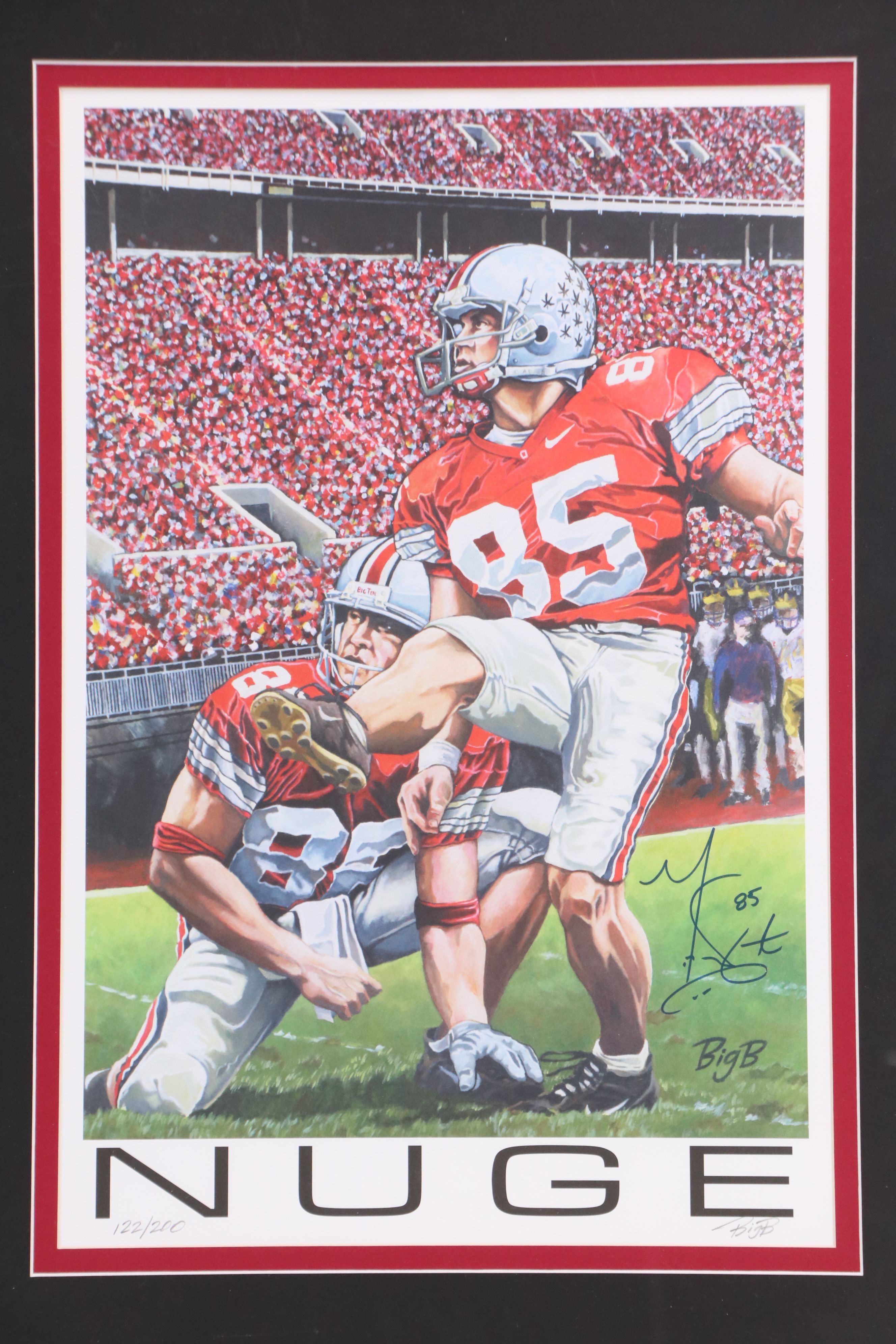 Ohio State Football Card Displays with Mike Nugent Signed Print and More
