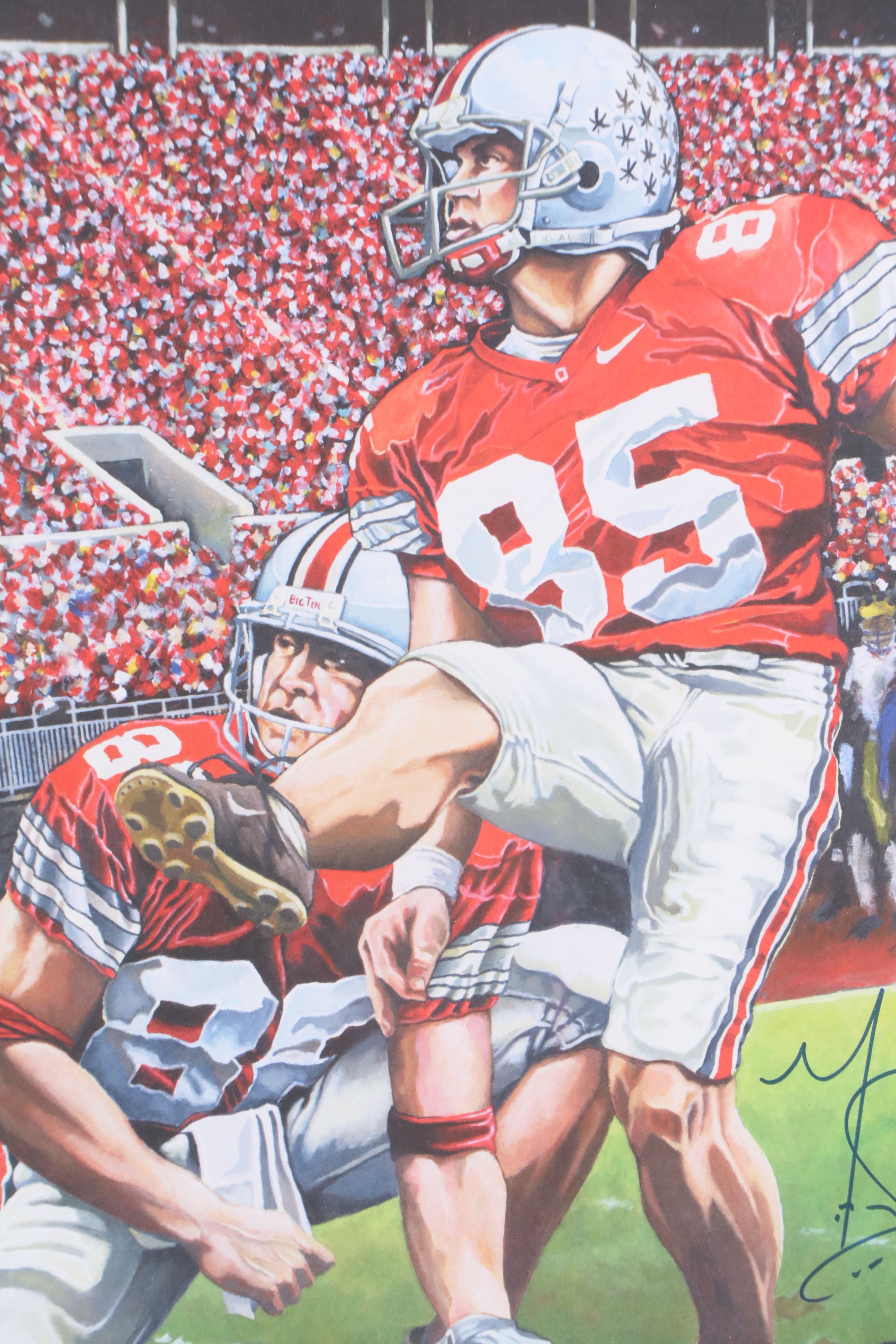 Ohio State Football Card Displays with Mike Nugent Signed Print and More
