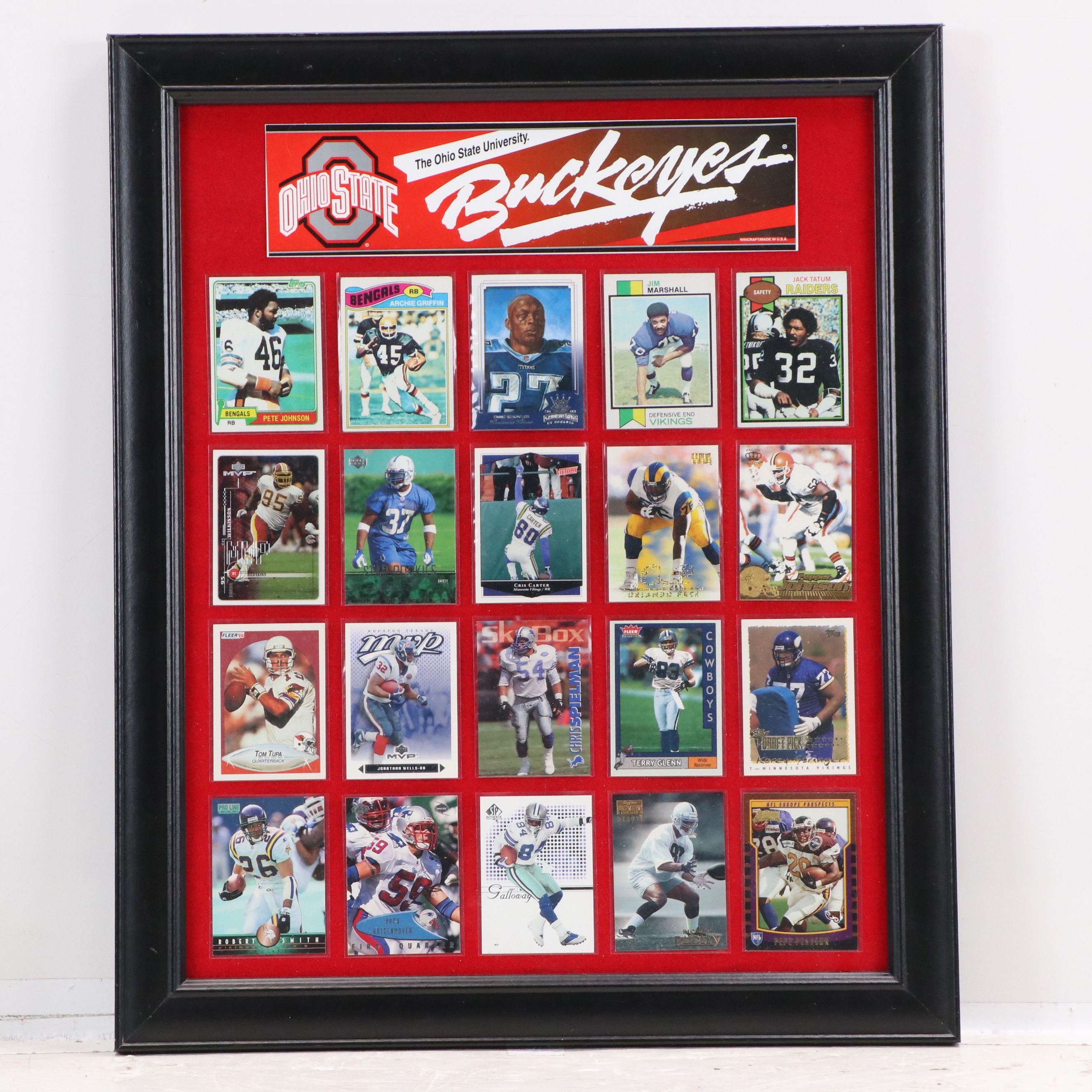 Ohio State Football Card Displays with Mike Nugent Signed Print and More