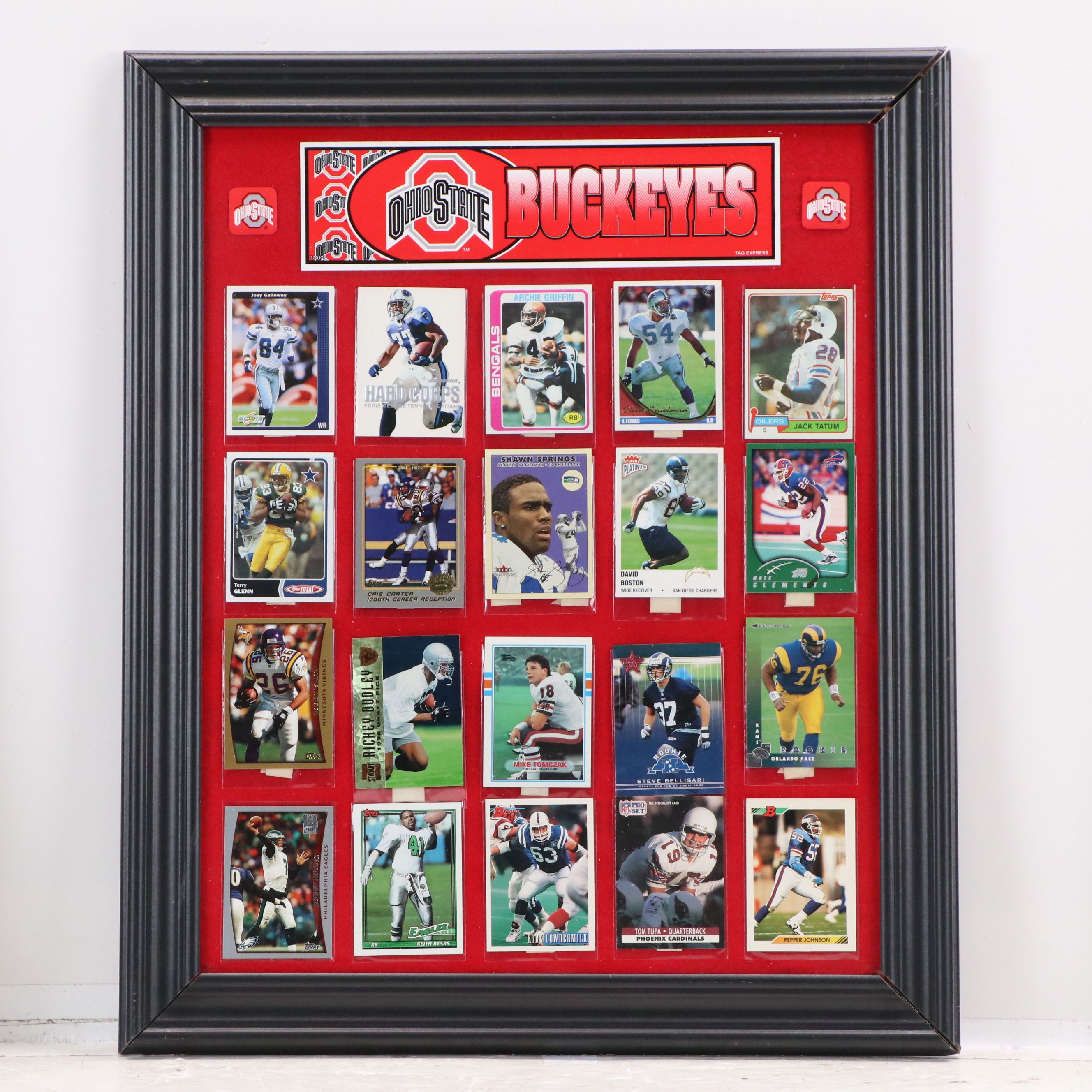 Ohio State Football Card Displays with Mike Nugent Signed Print and More