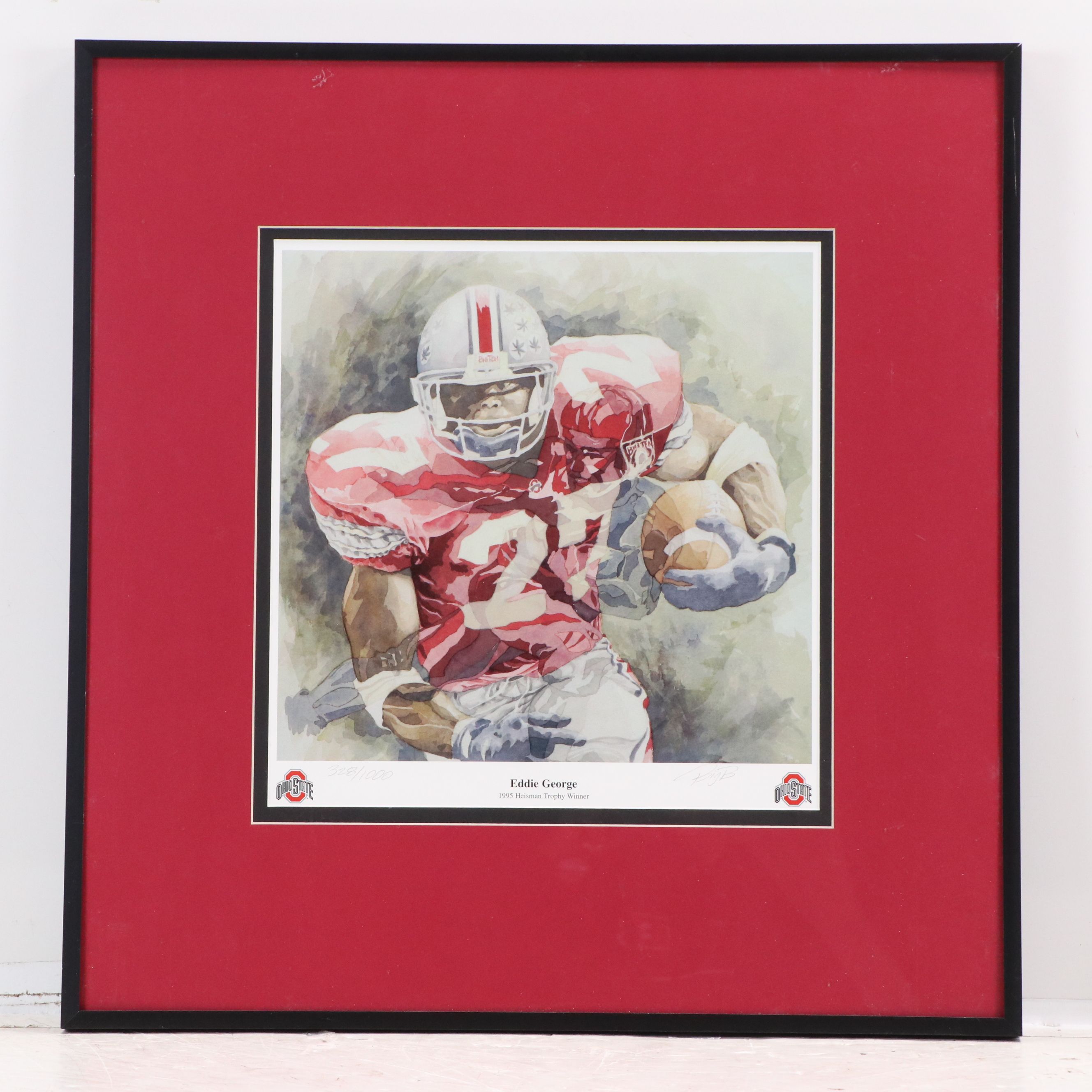 Ohio State Football Card Displays with Mike Nugent Signed Print and More