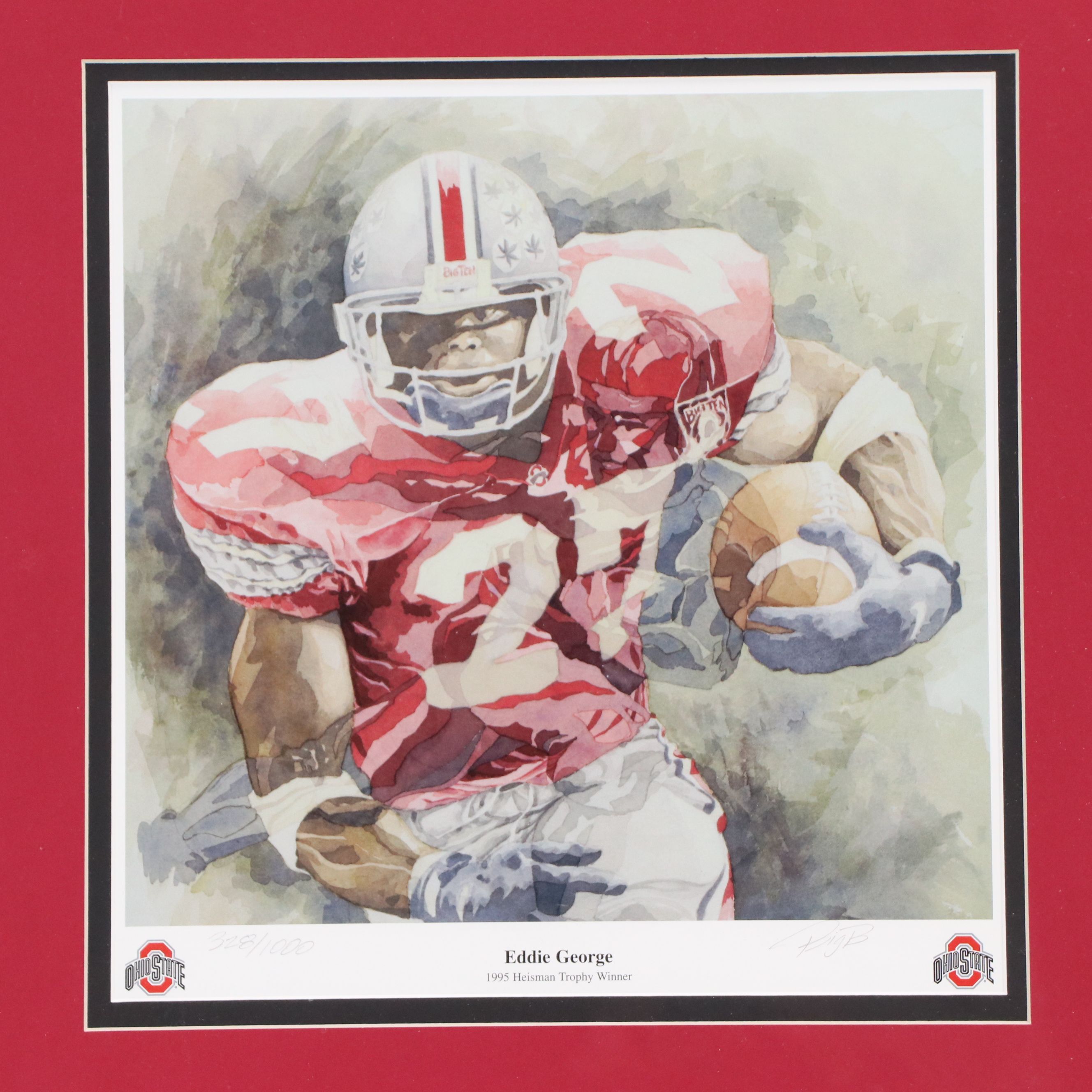 Ohio State Football Card Displays with Mike Nugent Signed Print and More