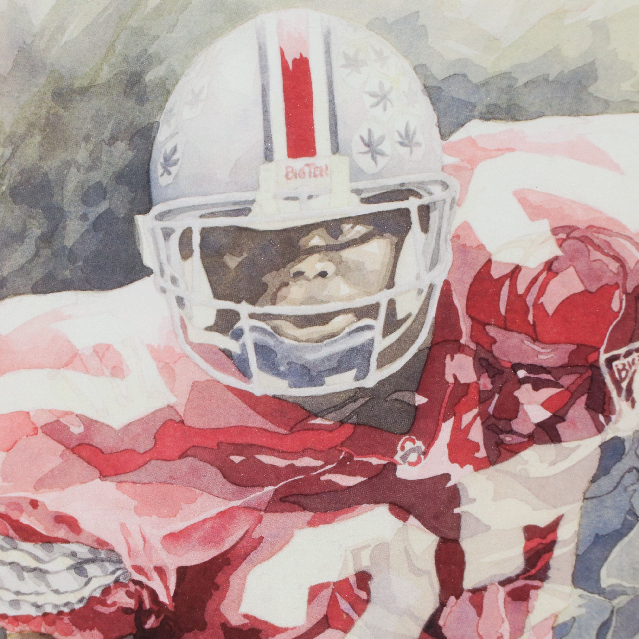 Ohio State Football Card Displays with Mike Nugent Signed Print and More