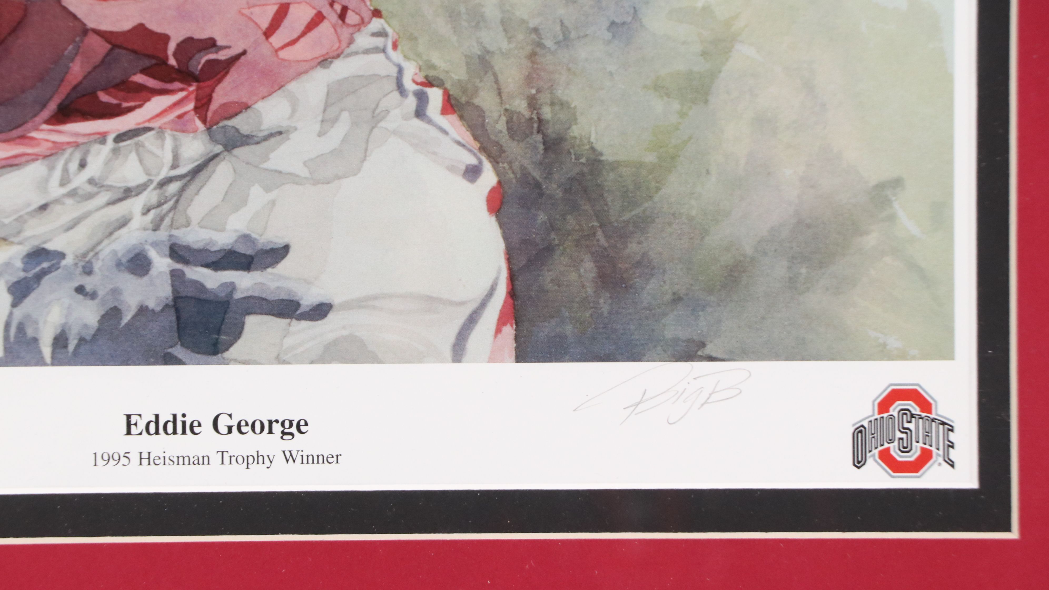 Ohio State Football Card Displays with Mike Nugent Signed Print and More