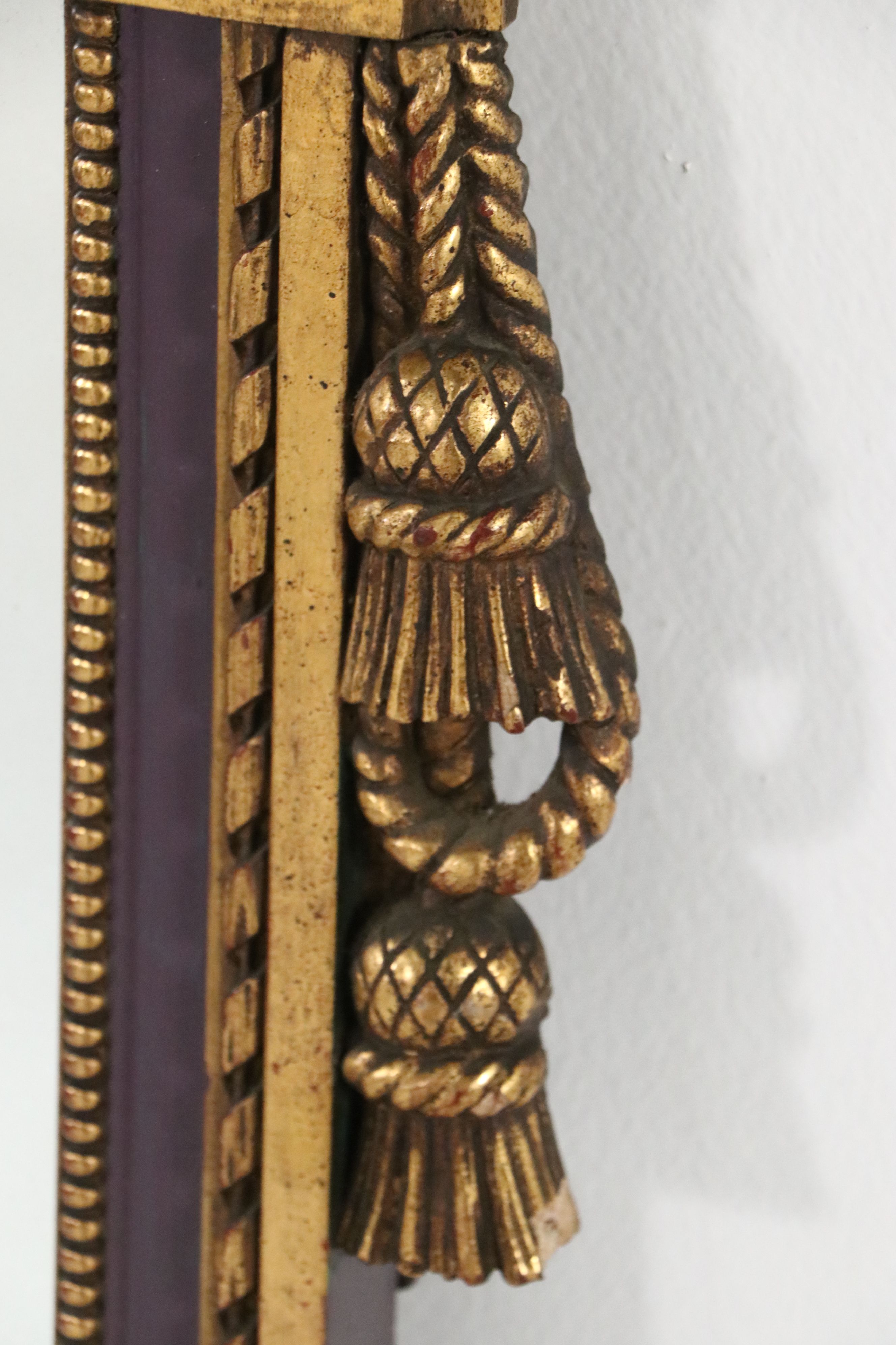 Monumental Size Louis XVI Style Giltwood Mirror, Mid-20th Century