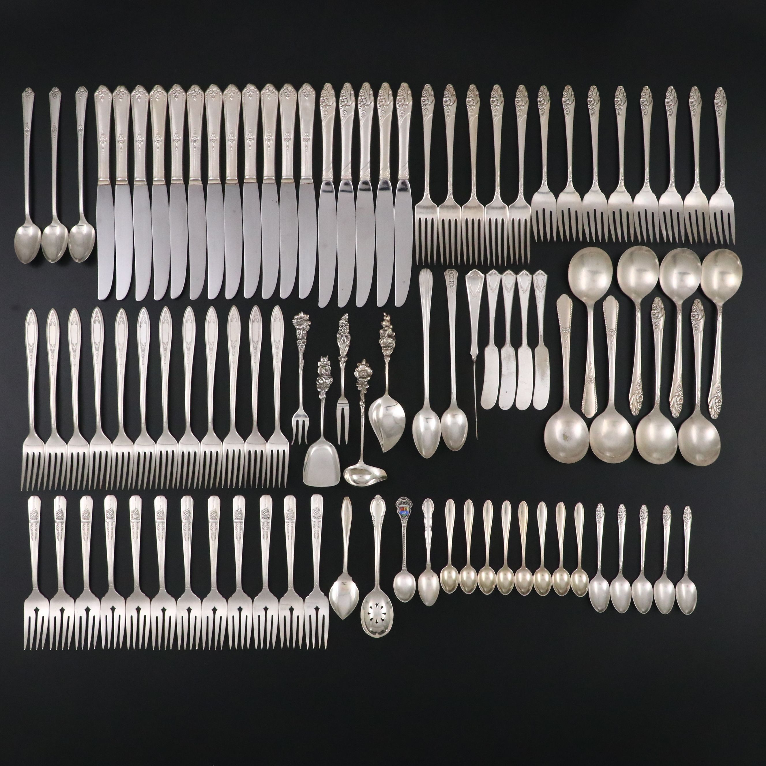 Community "Evening Star" and Other Silver Plate Flatware with Serving Utensils