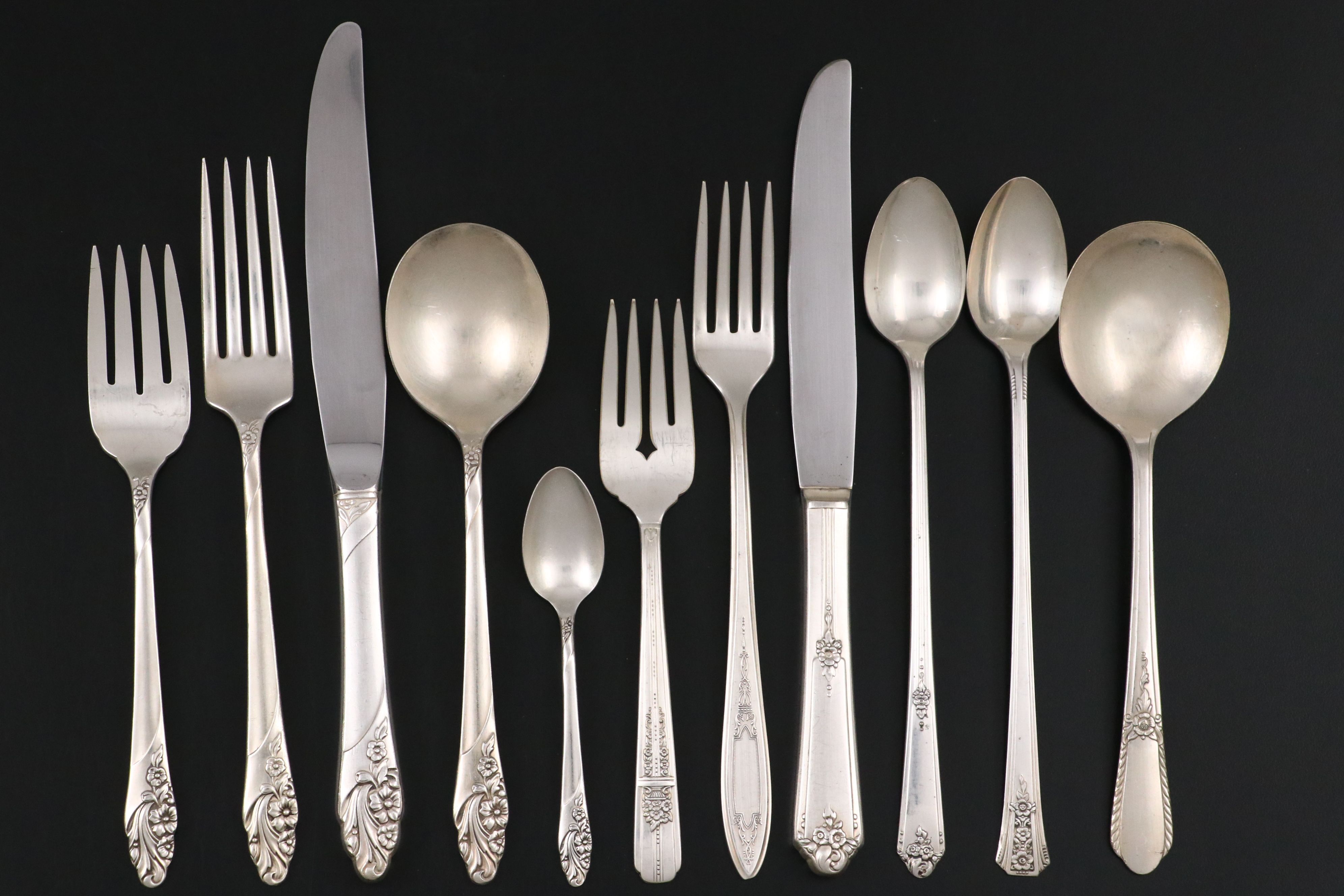Community "Evening Star" and Other Silver Plate Flatware with Serving Utensils