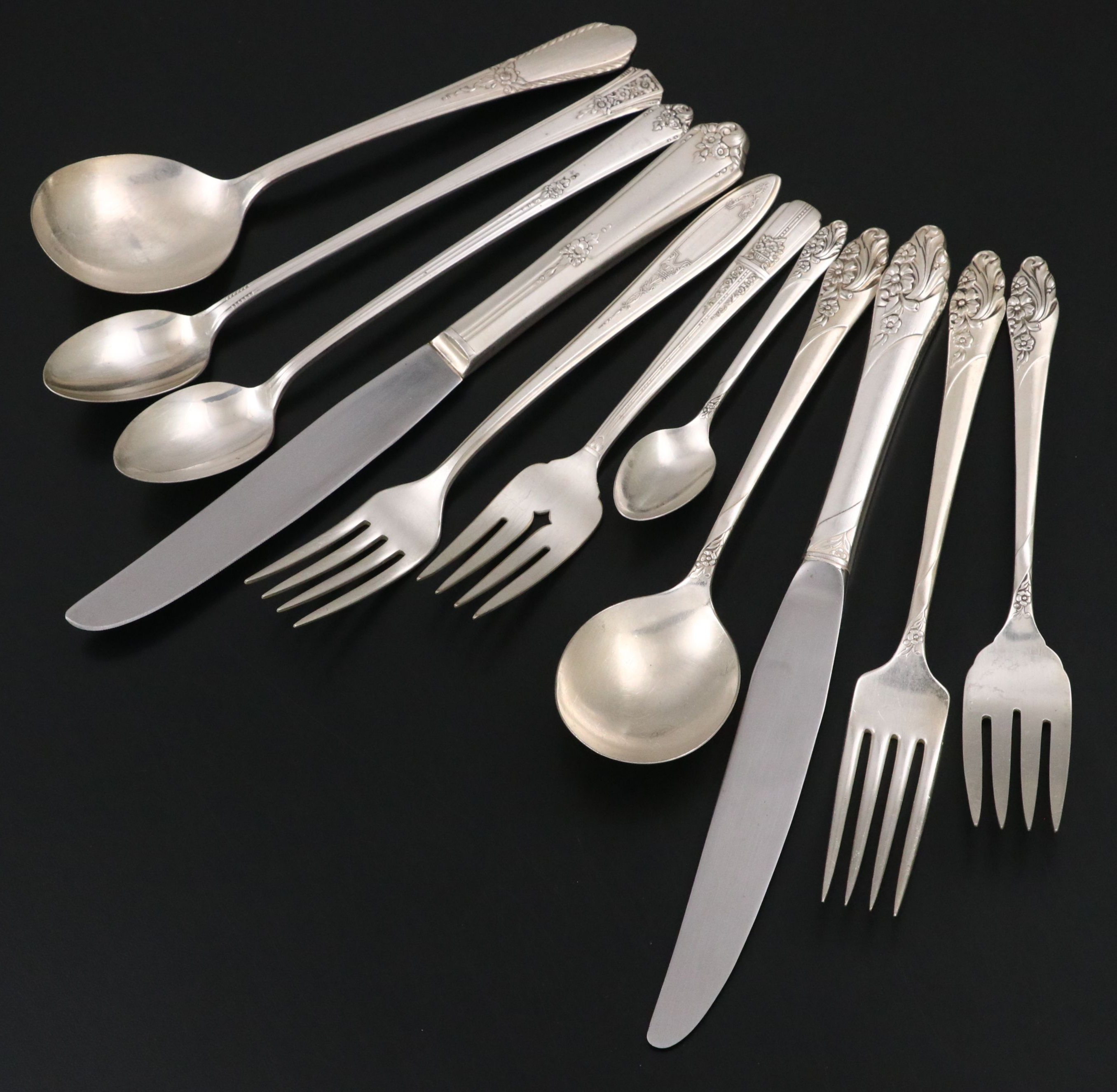 Community "Evening Star" and Other Silver Plate Flatware with Serving Utensils