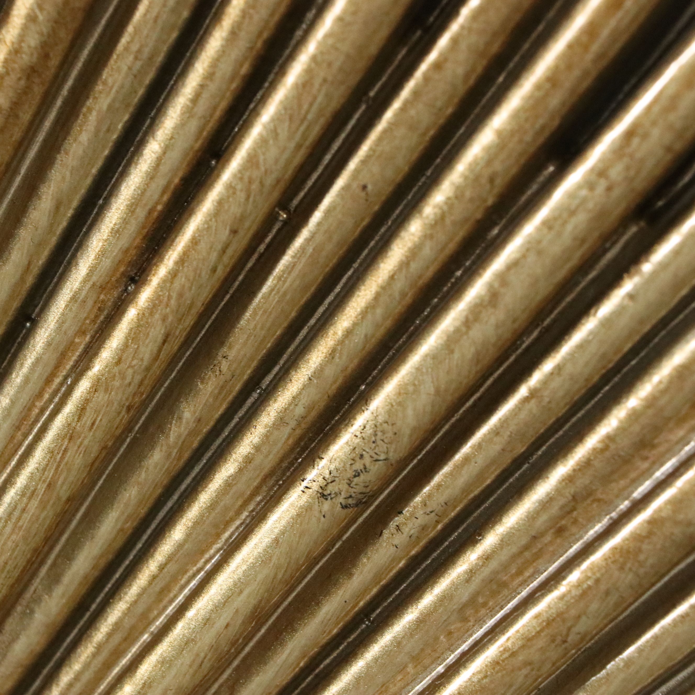 MCM Style Sunburst Aged Gold Finish Wall Mirror, 21st C