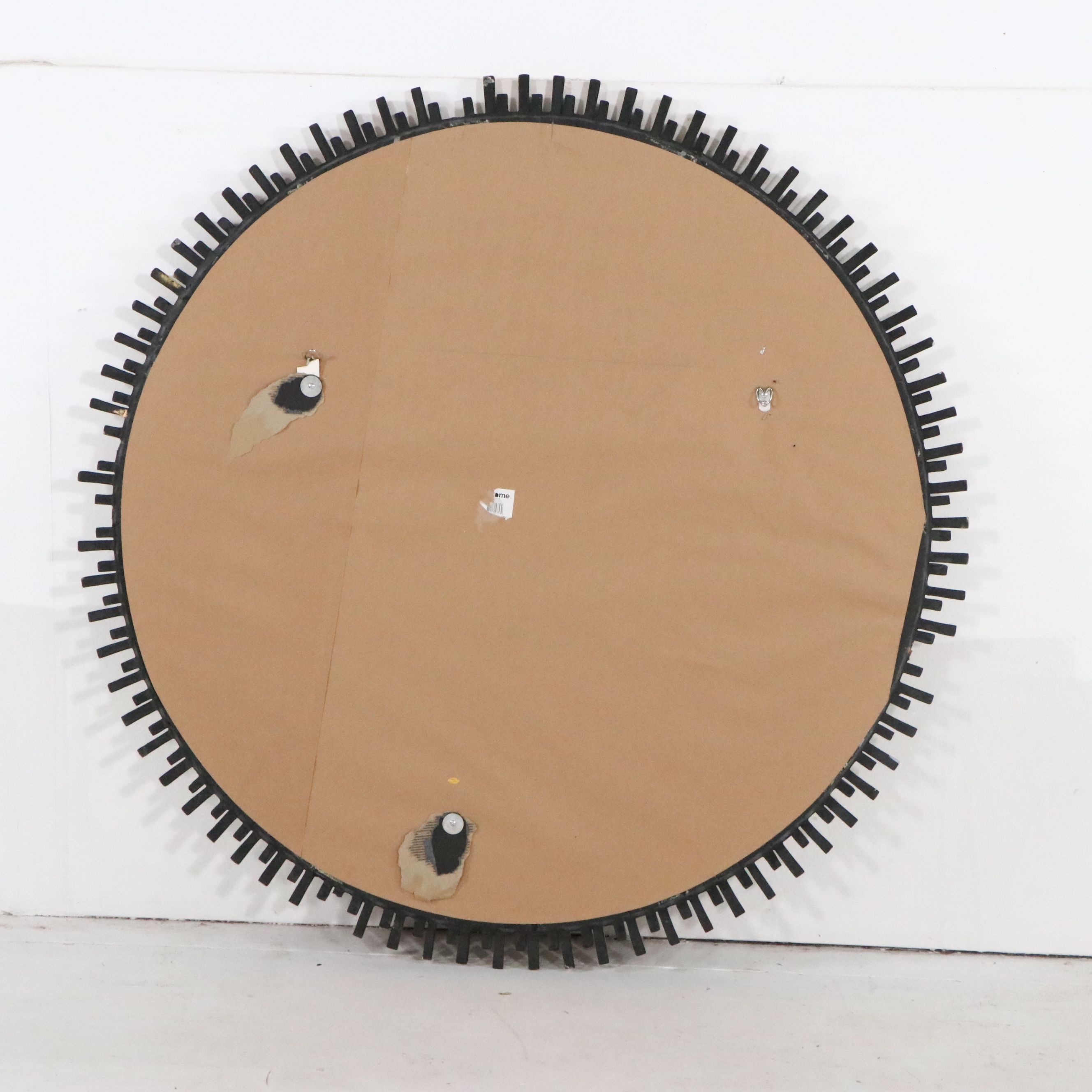 MCM Style Sunburst Aged Gold Finish Wall Mirror, 21st C