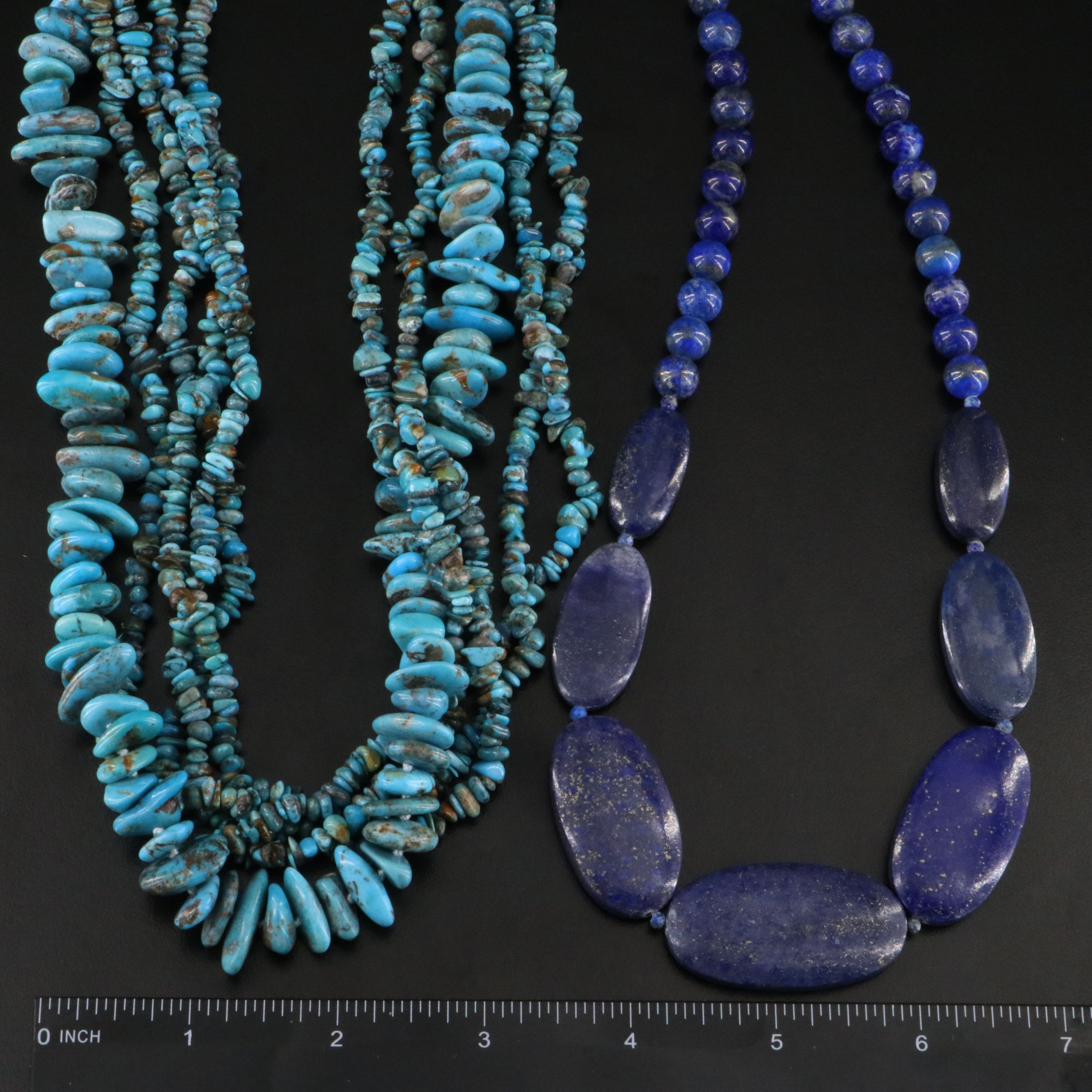 Turquoise and Lapis Lazuli Necklaces Including Sterling