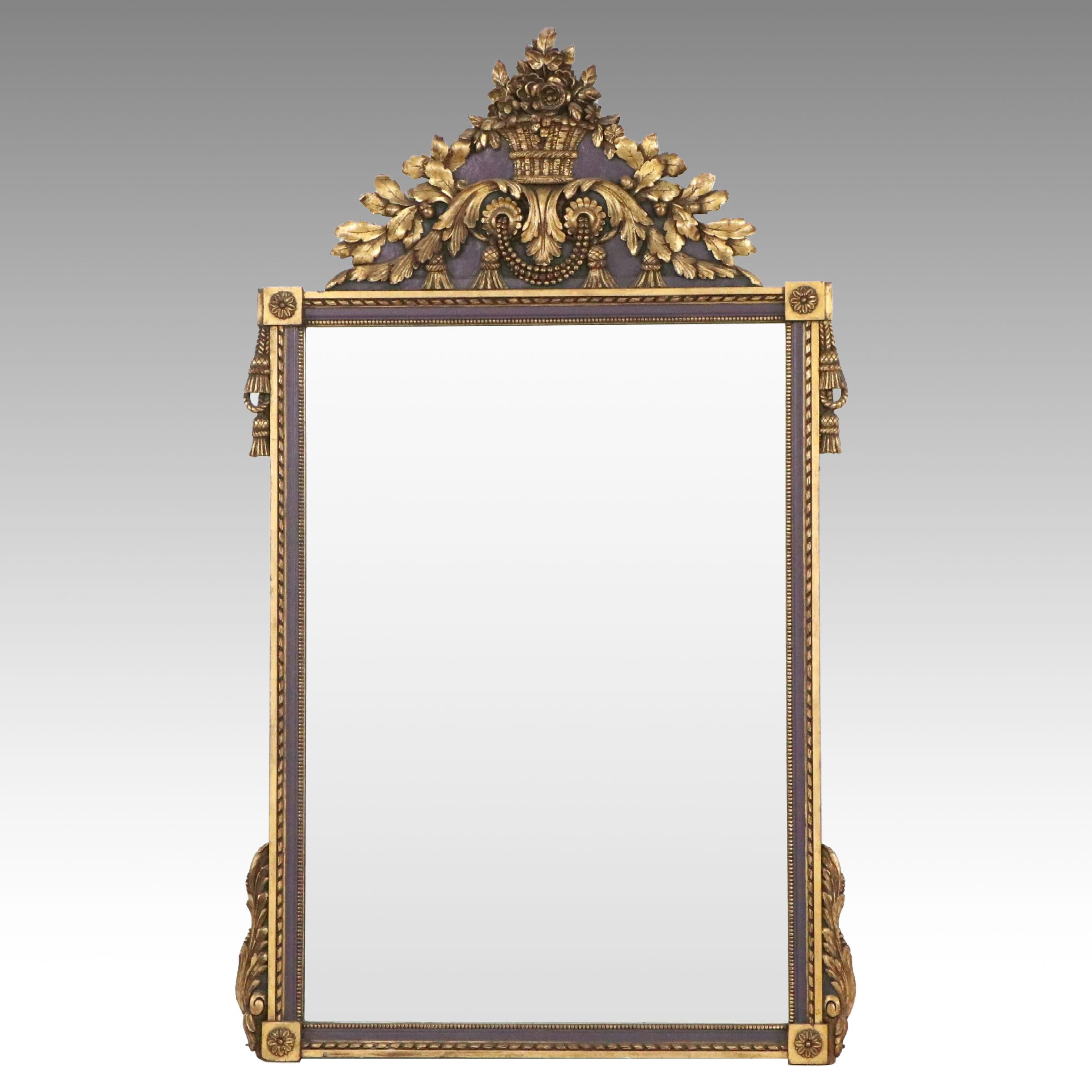 Monumental Size Louis XVI Style Giltwood Mirror, Mid-20th Century